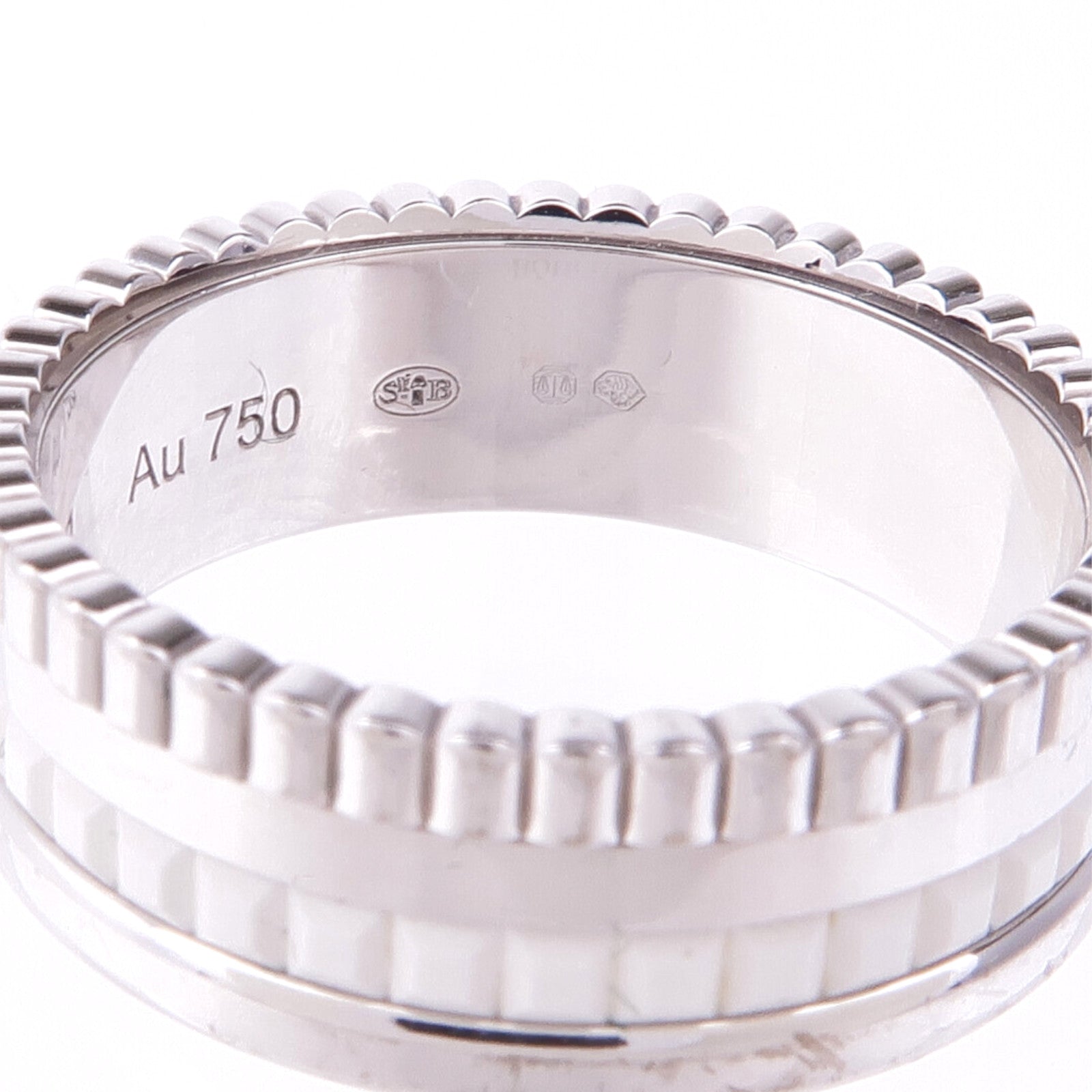 Boucheron 18K白金Quatre Double White Ring戒指Boucheron#53/US#6.25