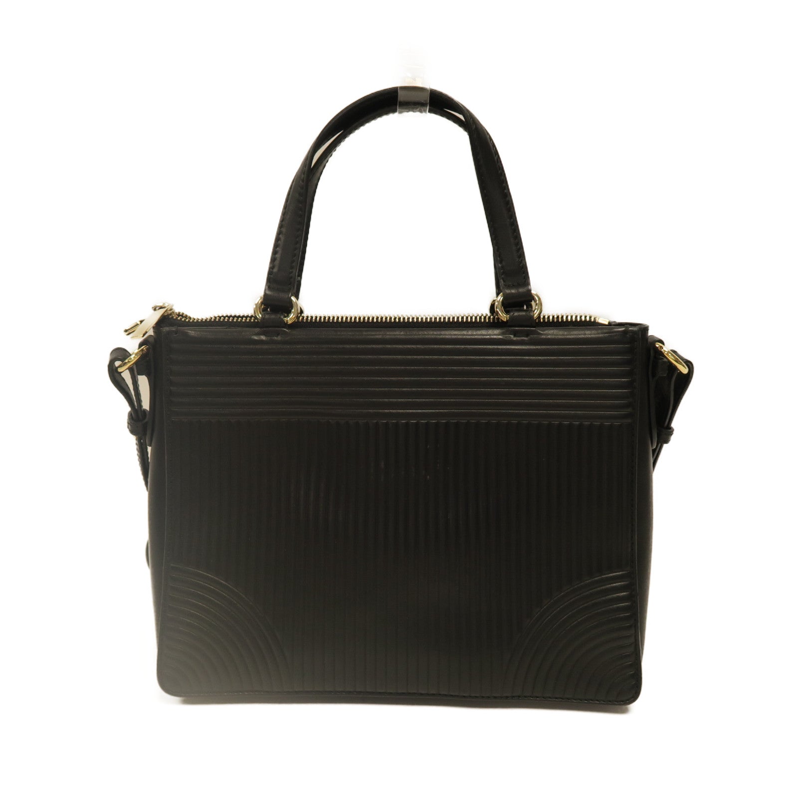 Salvatore Ferragamo 【激減優惠】牛皮皮革Shoulder Bag金扣手挽肩背兩用袋黑色