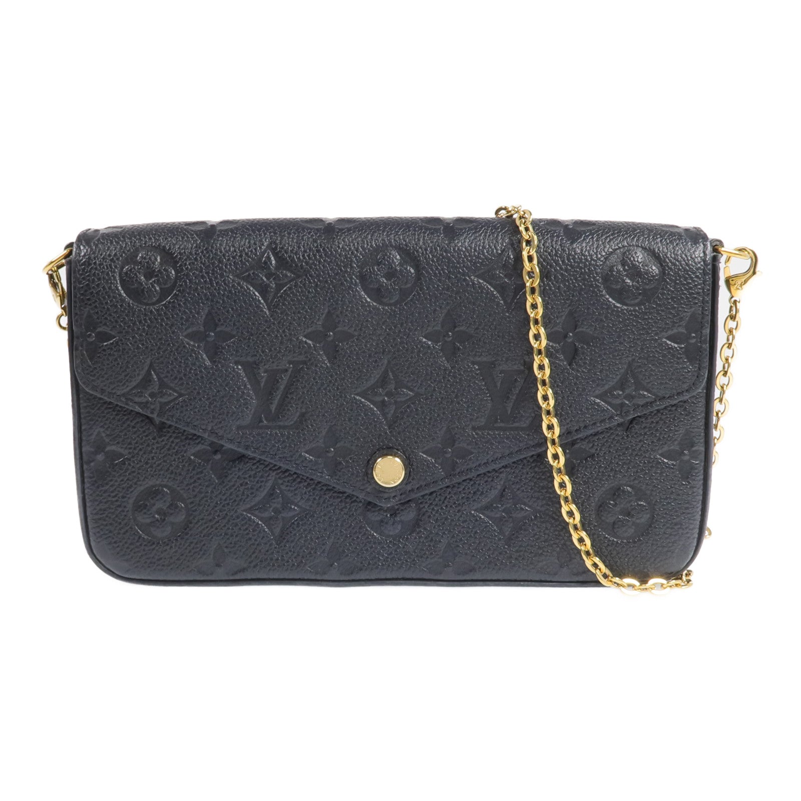 LOUIS VUITTON Monogram Empreinte Felicie Pochette金扣鏈帶肩背袋
