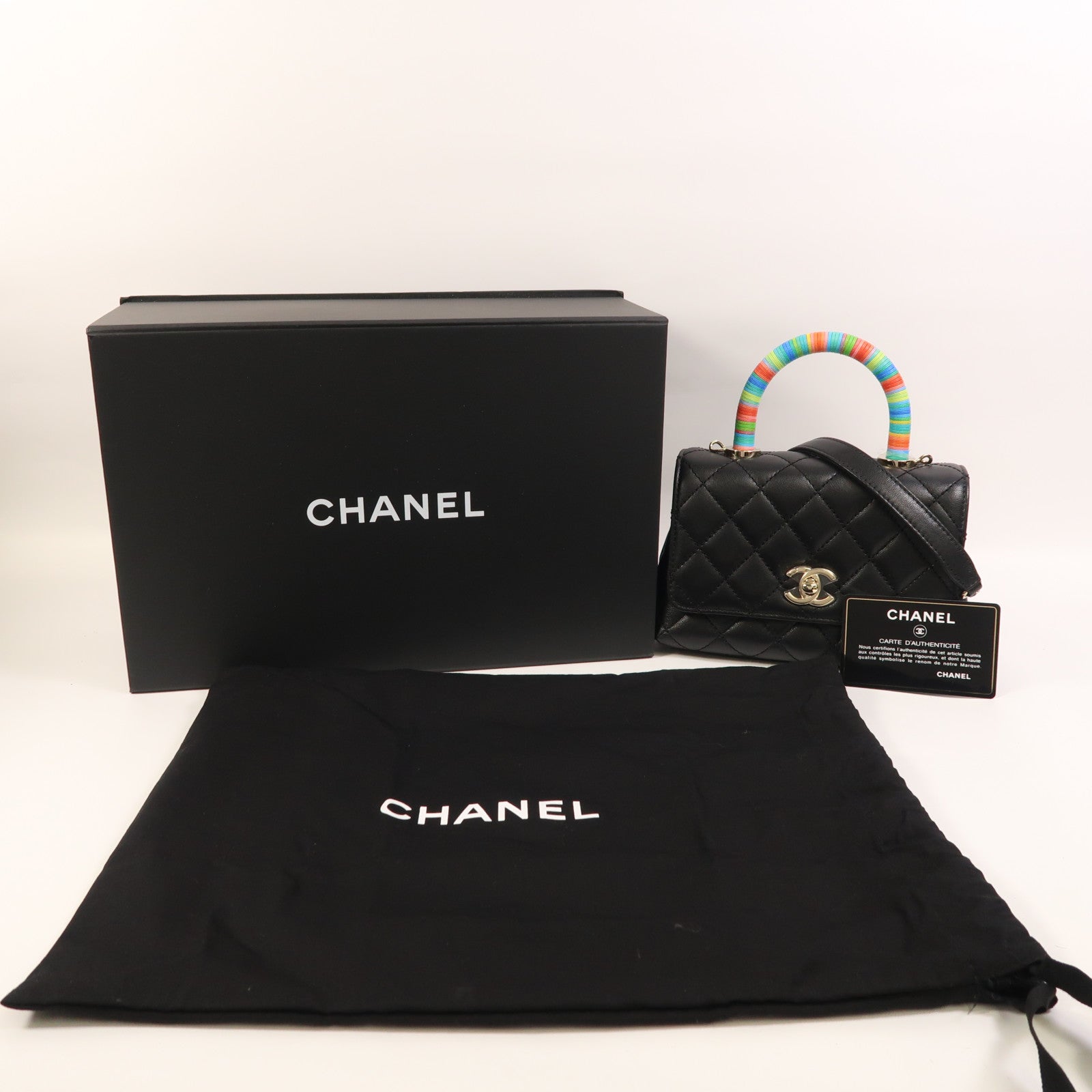 CHANEL 【激減優惠】羊皮皮革Mini Coco Handle金扣手挽肩背兩用袋