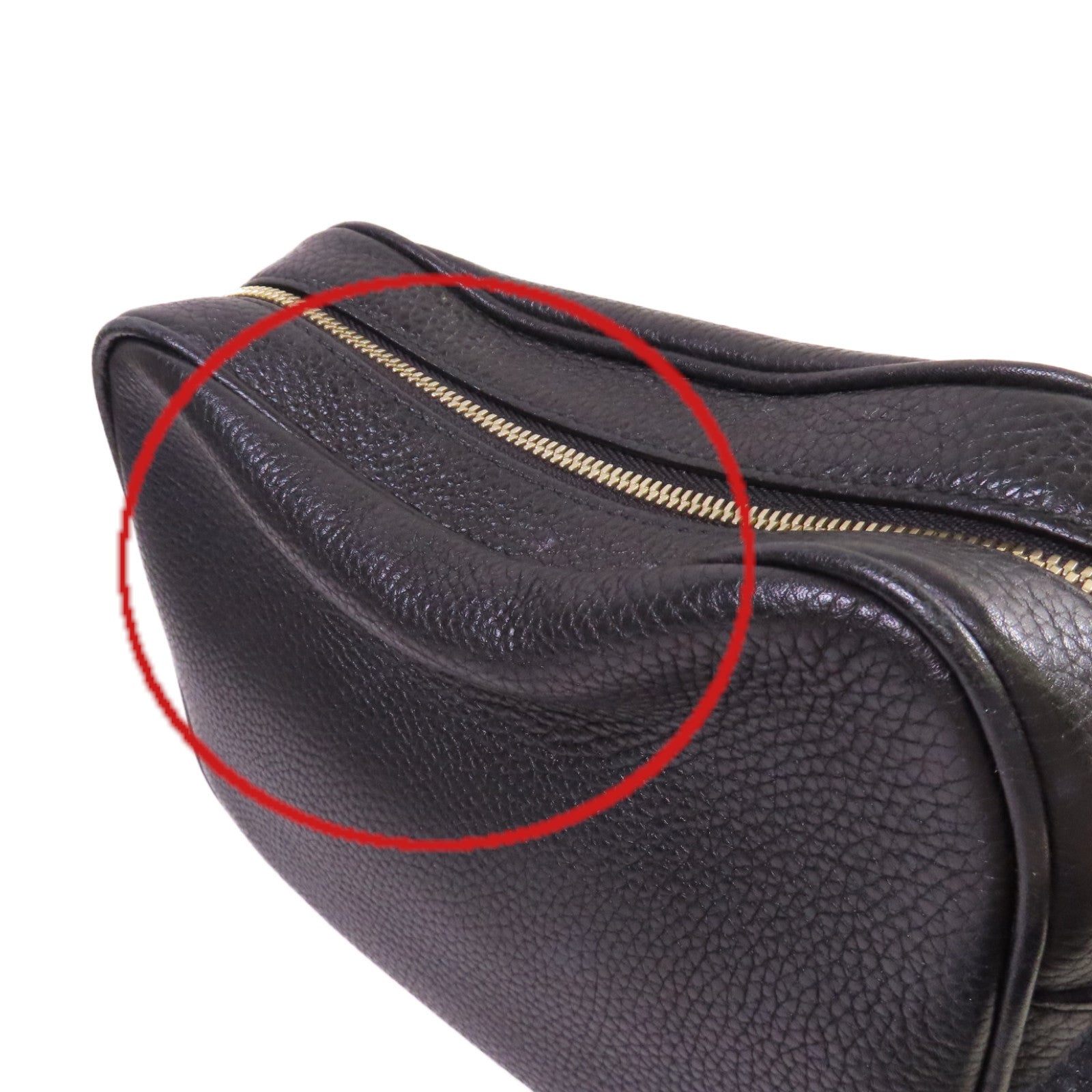GUCCI 牛皮皮革Soho Small Disco Shoulder Bag金扣肩背袋黑色