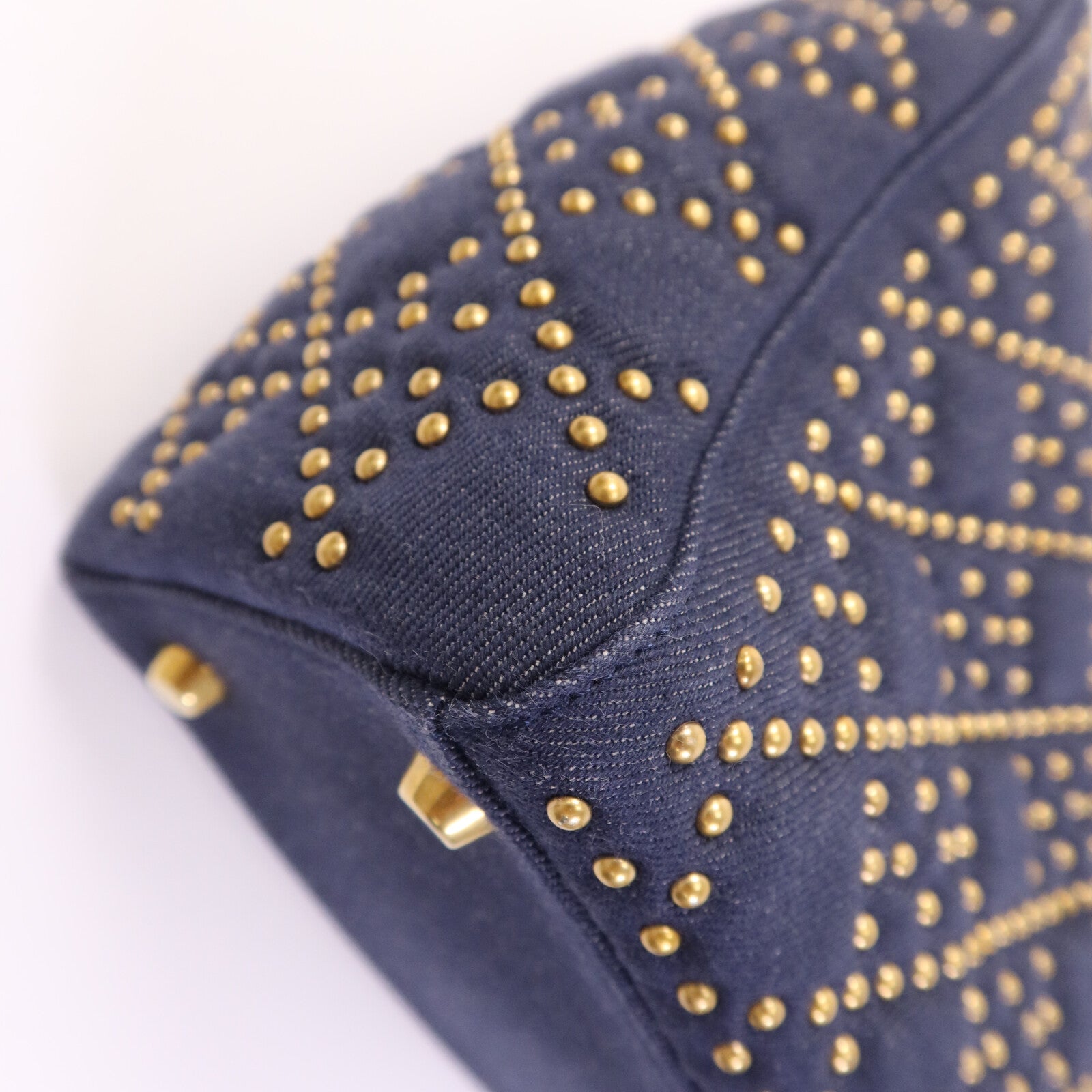 Dior 【激減優惠】Denim Lady Dior Tote金扣手挽肩背兩用袋