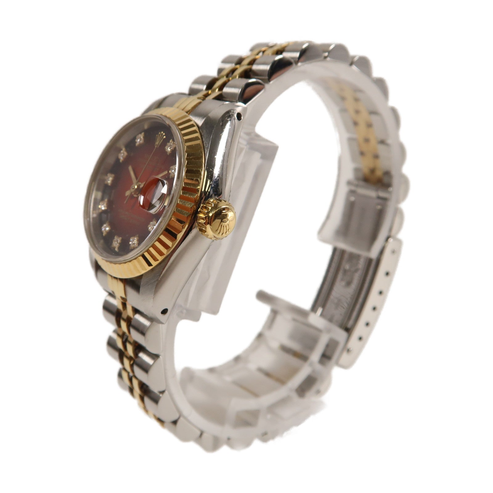 ROLEX 【激減優惠】Datejust 26mm 18K黃金/不鏽鋼自動機芯手錶紅色