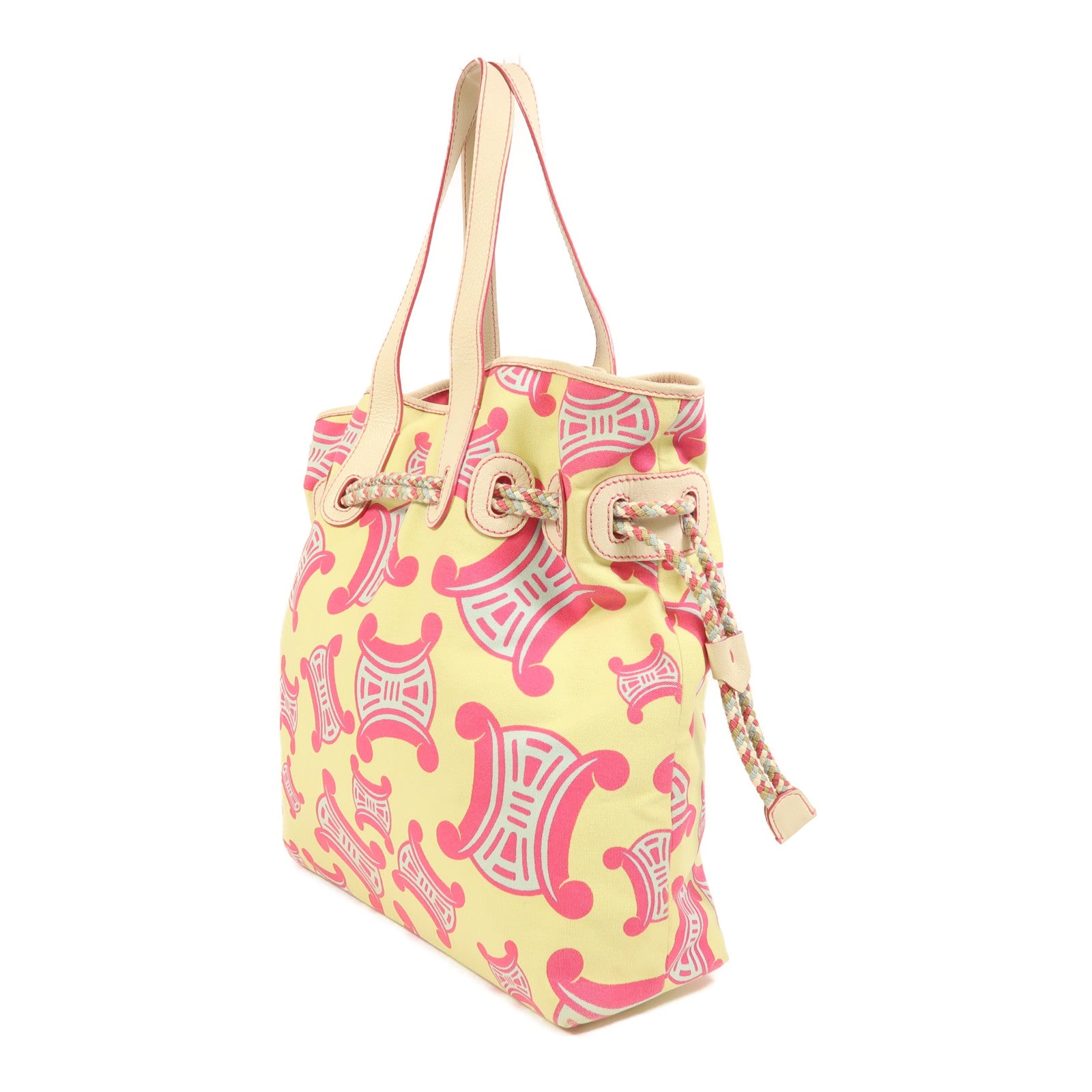 CELINE 帆布Macadam Tote銀扣肩背袋