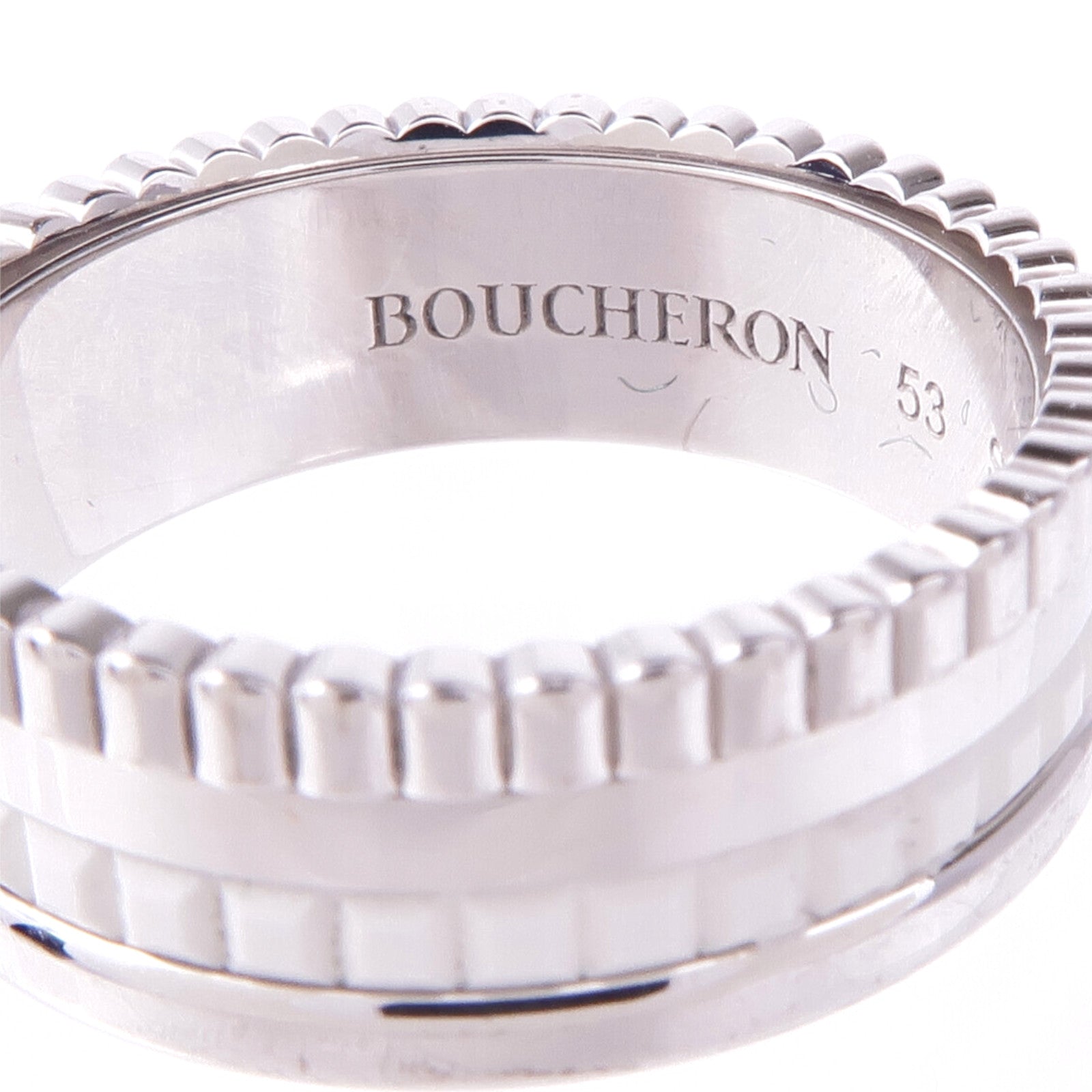 Boucheron 18K白金Quatre Double White Ring戒指Boucheron#53/US#6.25