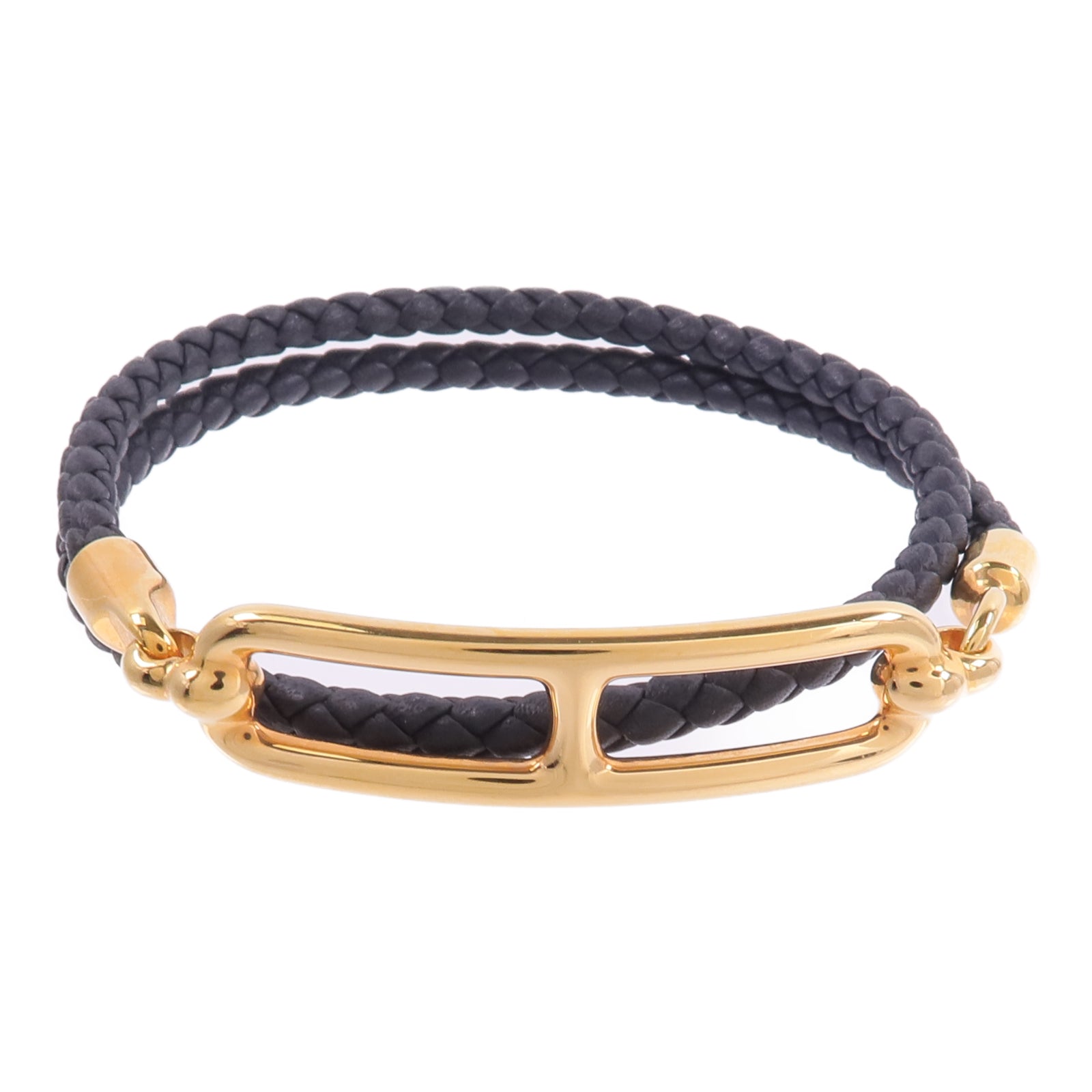 HERMES Swift皮革Roulis Double Tour Bracelet手帶Noir