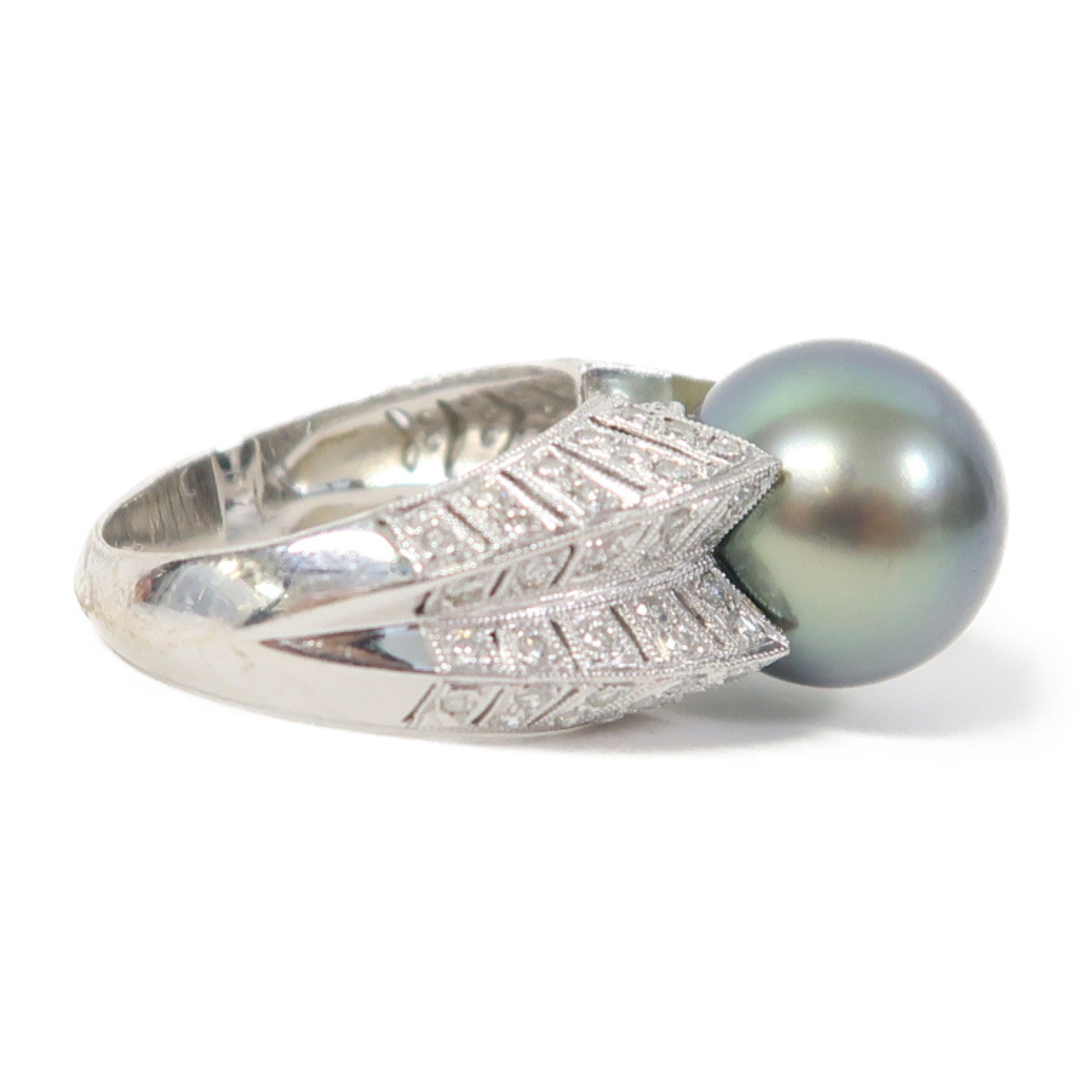 JEWELRY 【激減優惠】18K白金Pearl Ring珍珠戒指US#6