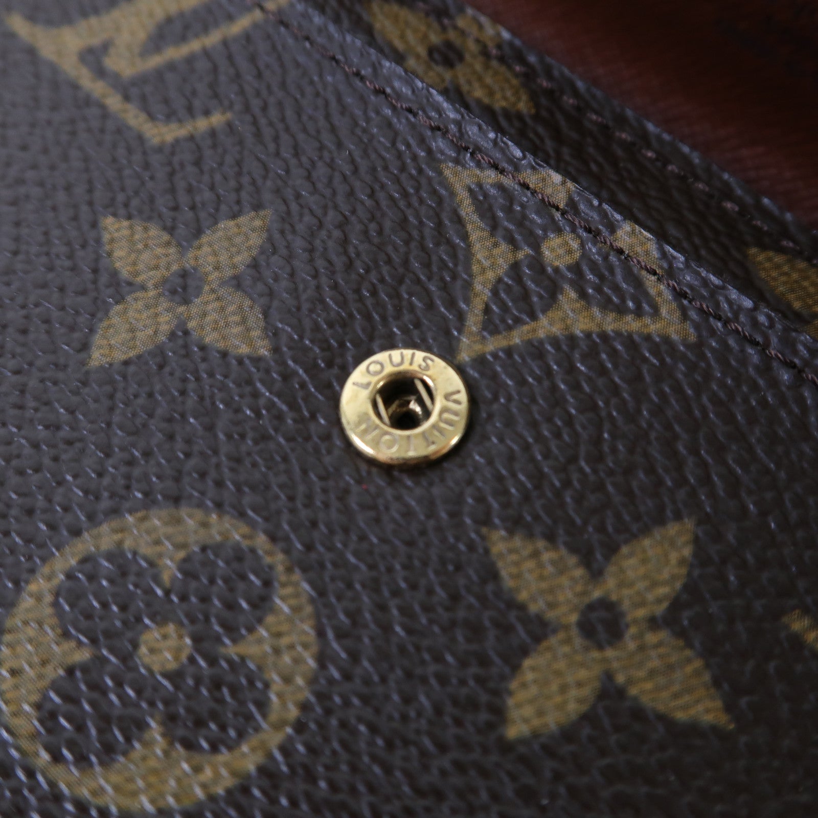 LOUIS VUITTON Monogram Portefeuille Alexandra金扣錢包啡色