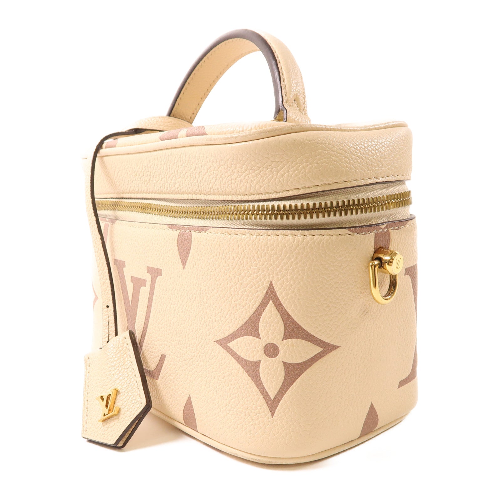 LOUIS VUITTON Monogram Empreinte Vanity PM 2 Way Shoulder金扣手挽肩背兩用袋奶油色