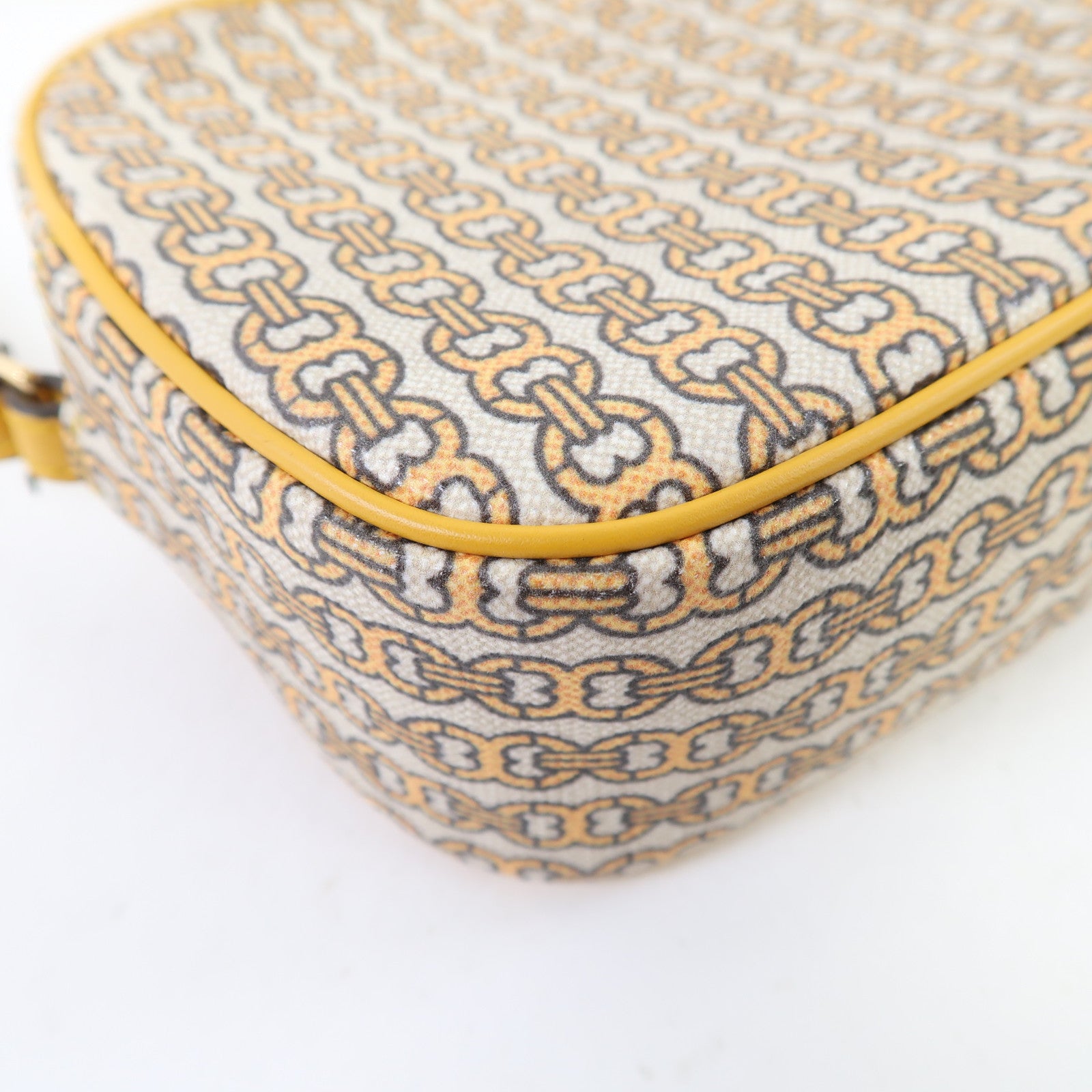 Tory Burch 帆布Camera Bag金扣肩背袋黃色