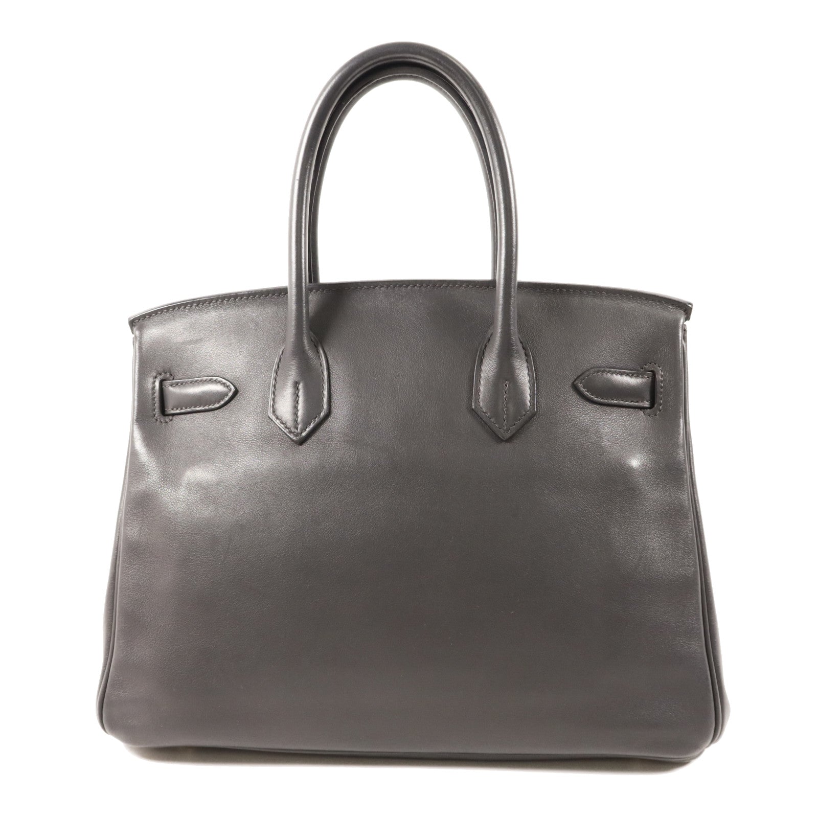 HERMES Swift皮革Birkin 30銀扣手挽袋Graphite