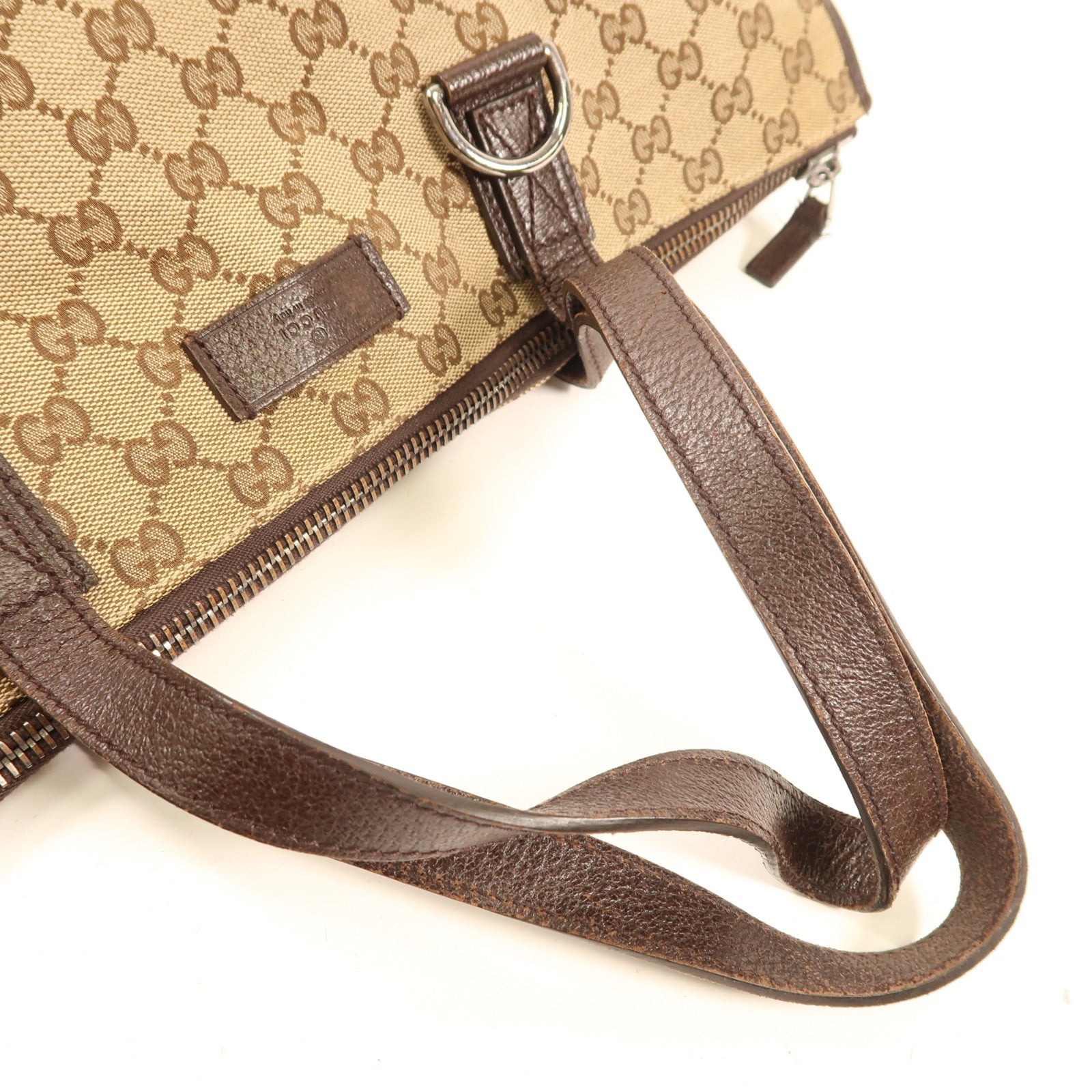 GUCCI 帆布Shoulder Tote銀扣肩背袋/手挽袋