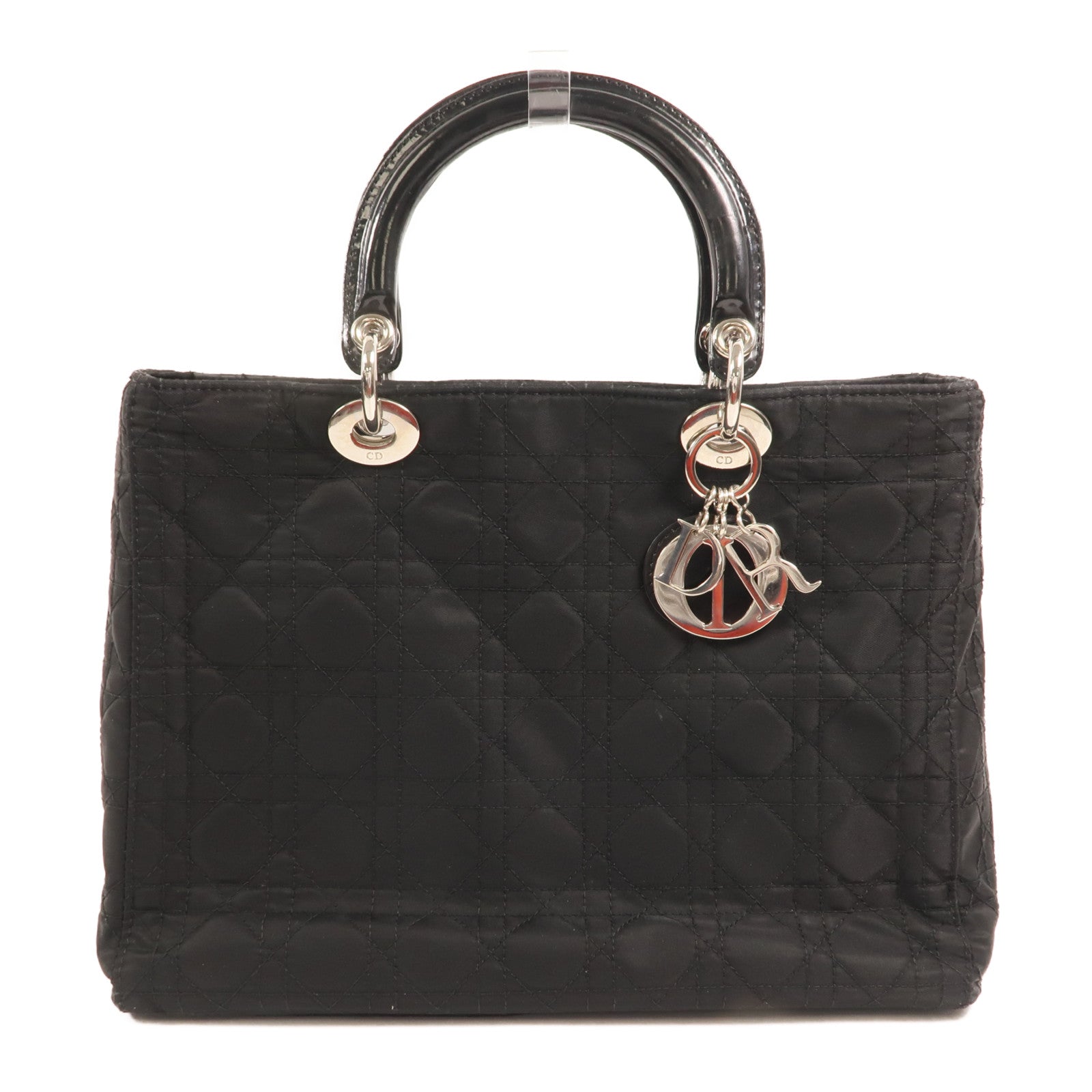 Dior 尼龍Lady Dior銀扣手挽袋