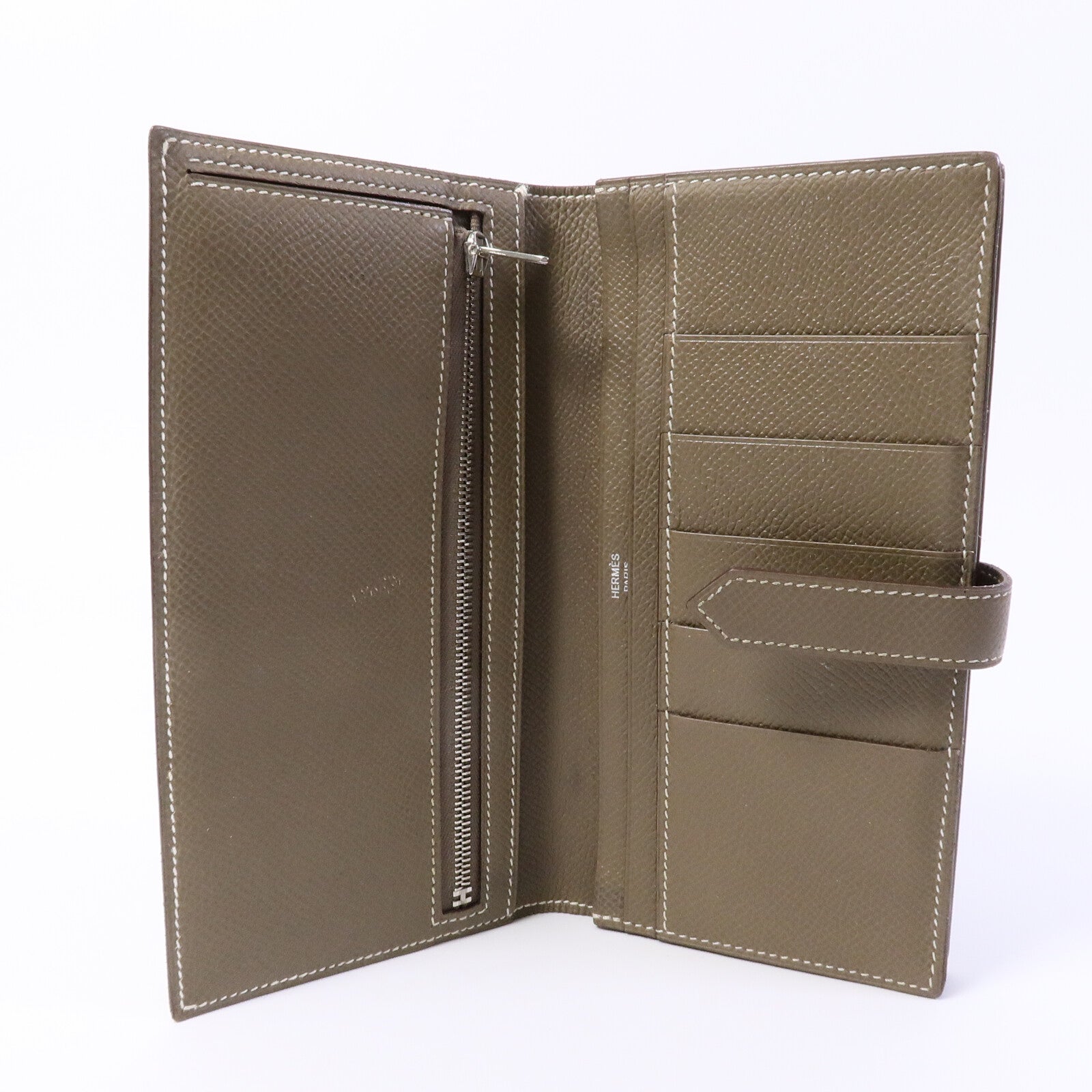 HERMES Epsom皮革Bearn Long Wallet長錢包Etoupe