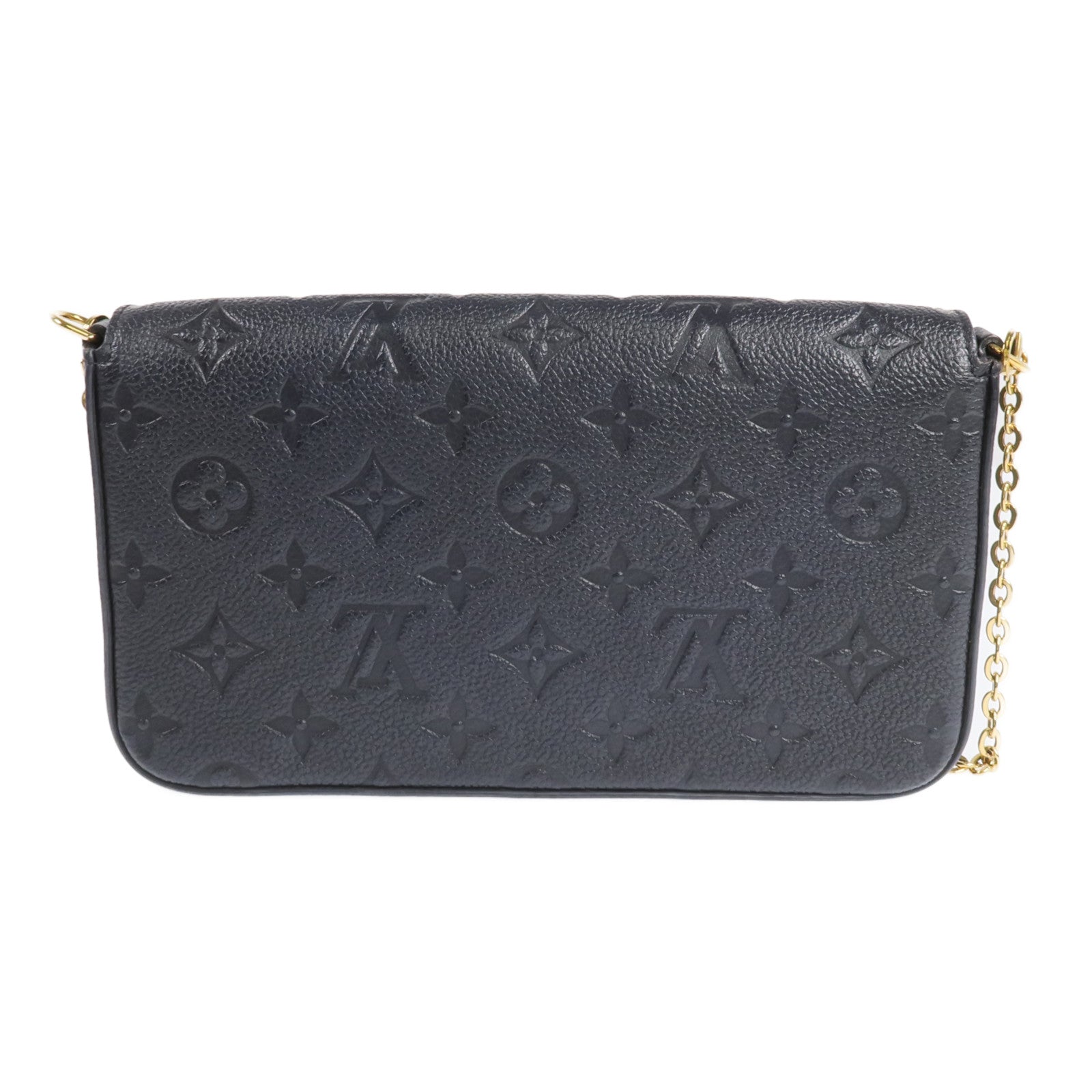 LOUIS VUITTON Monogram Empreinte Felicie Pochette金扣鏈帶肩背袋