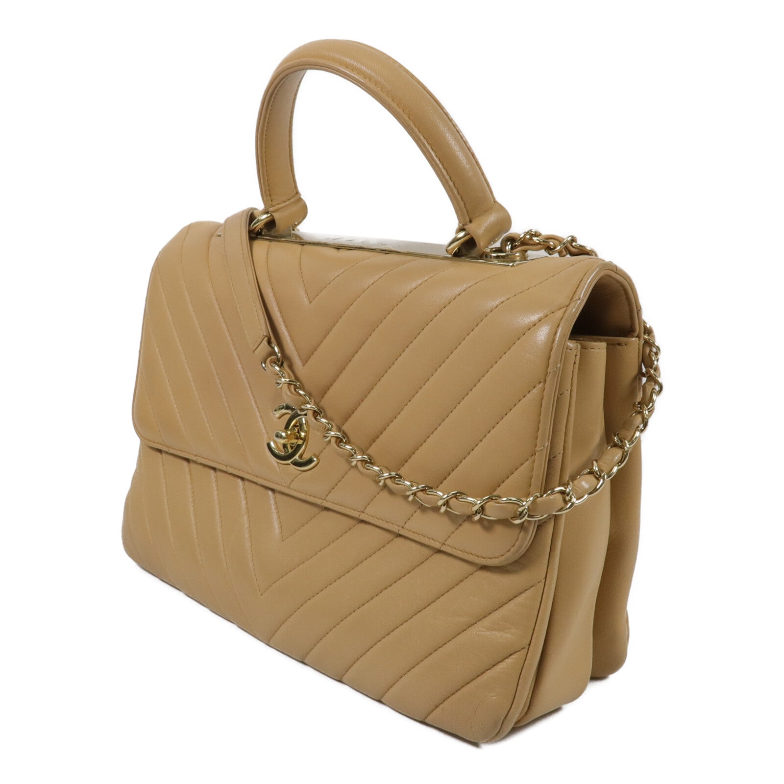 CHANEL 羊皮皮革Trendy CC鏈帶手挽肩背兩用袋