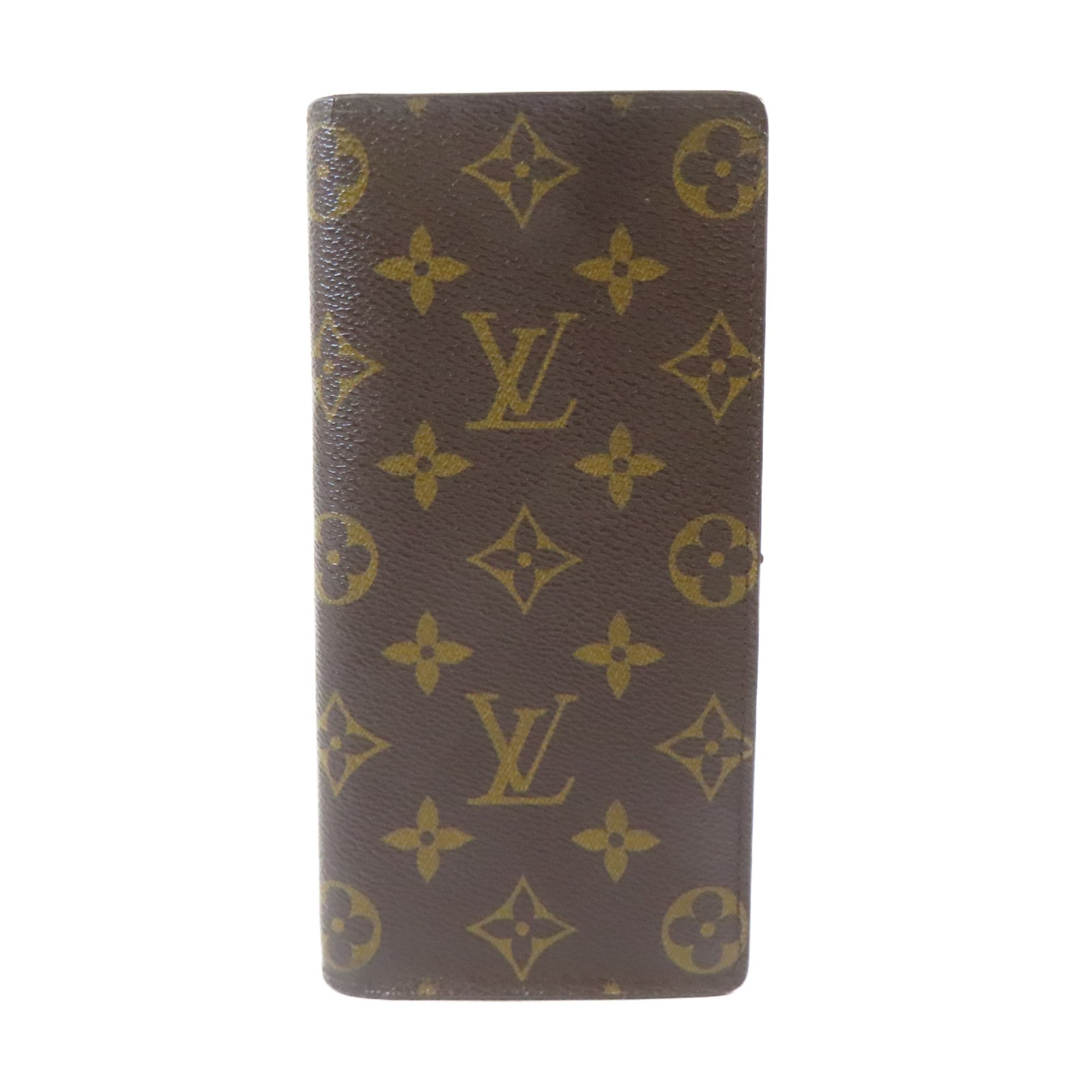LOUIS VUITTON Monogram Brazza Long Wallet金扣長錢包啡色