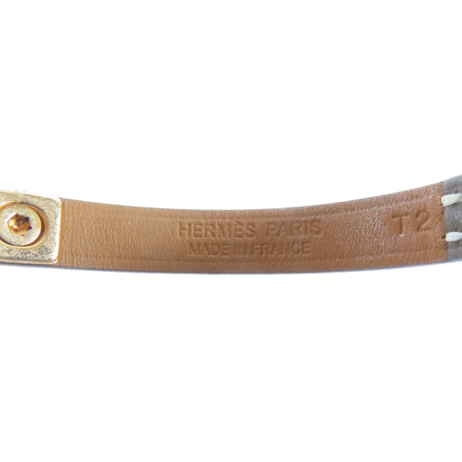 HERMES Swift皮革Rivale Mini Bracelet手鐲Etoupe/灰色