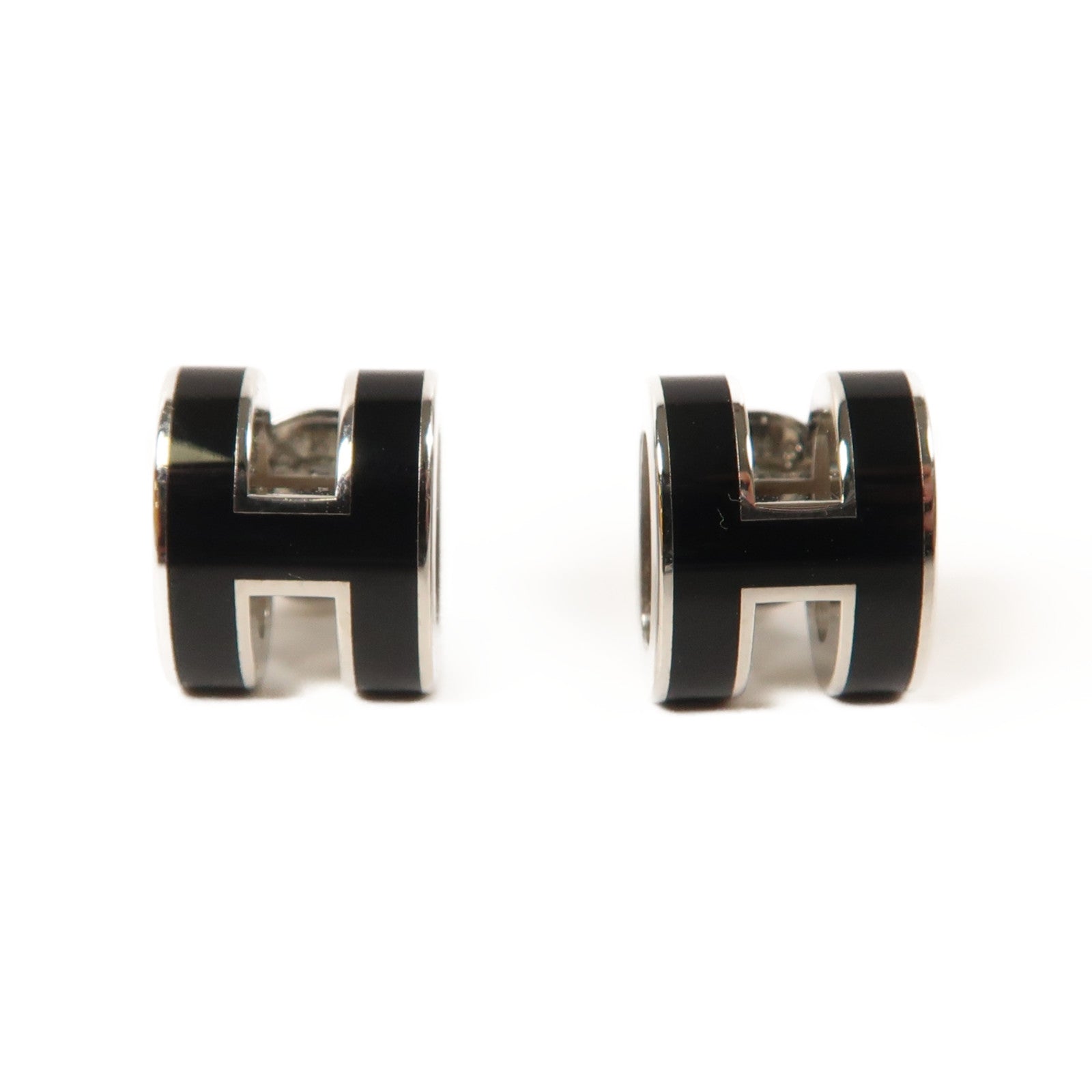 HERMES 金屬Mini Pop Earrings耳環黑色