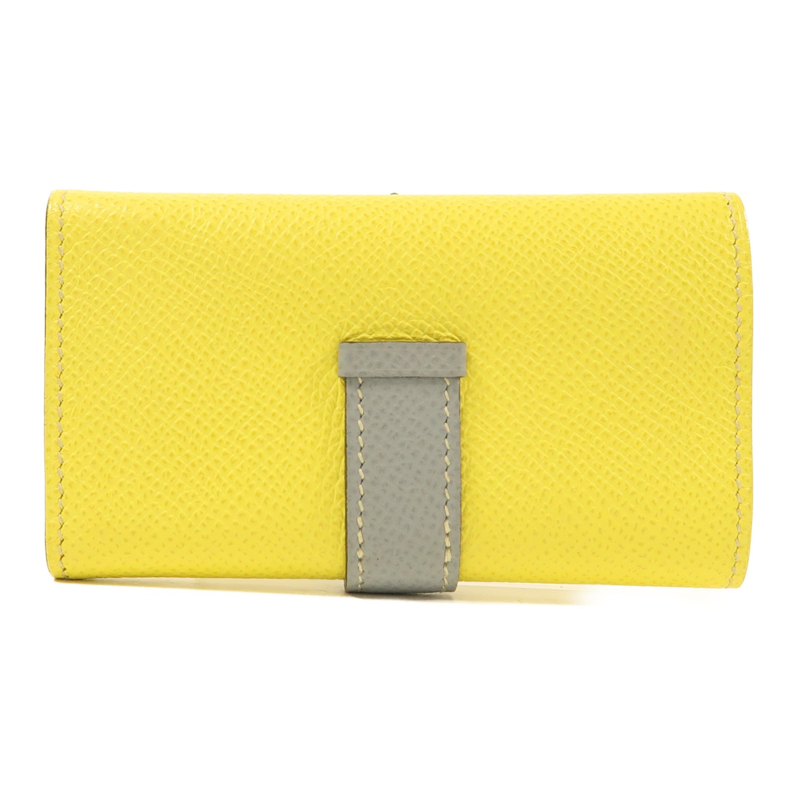 HERMES Epsom皮革Bearn Key Holder銀扣鎖匙包Lime