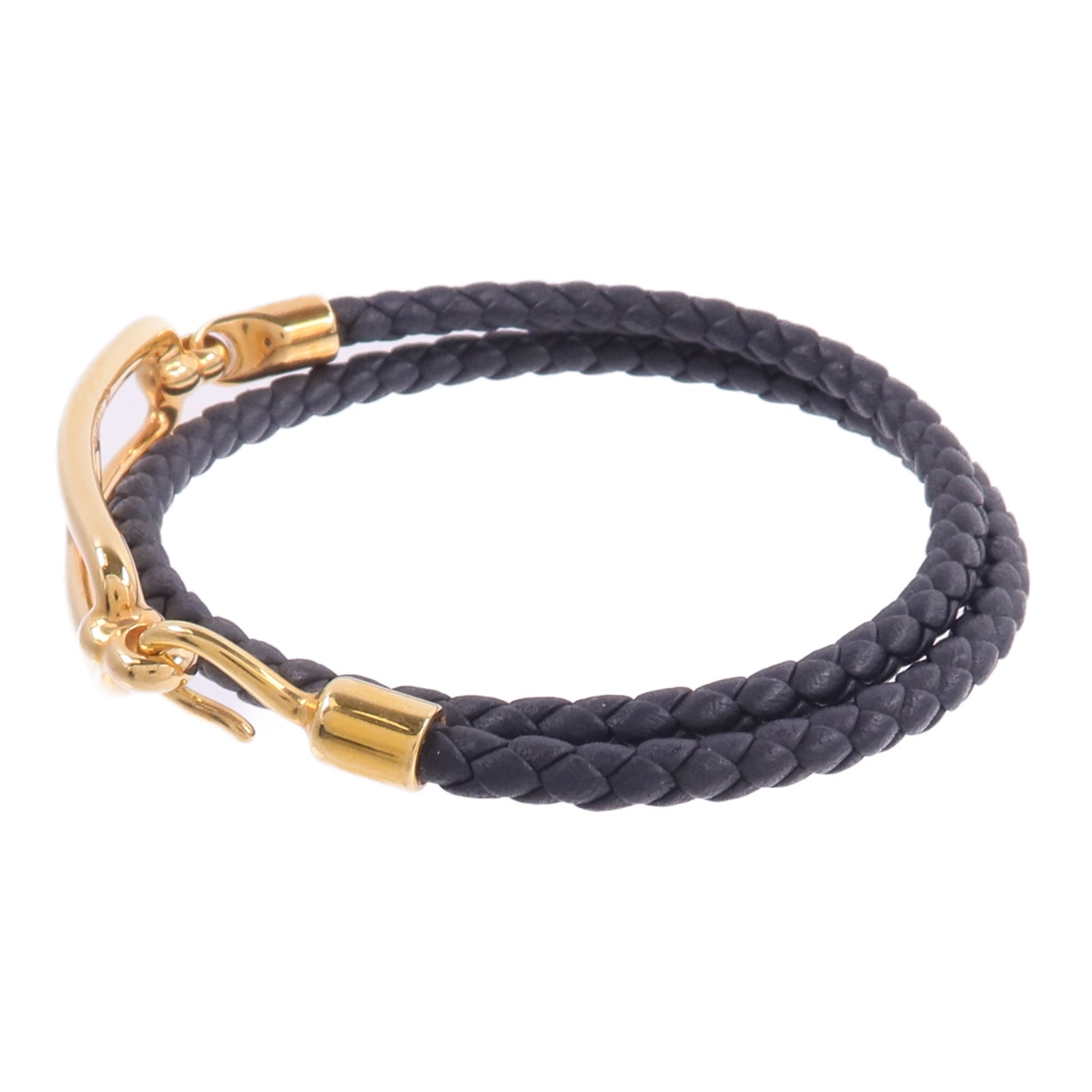 HERMES Swift皮革Roulis Double Tour Bracelet手帶Noir