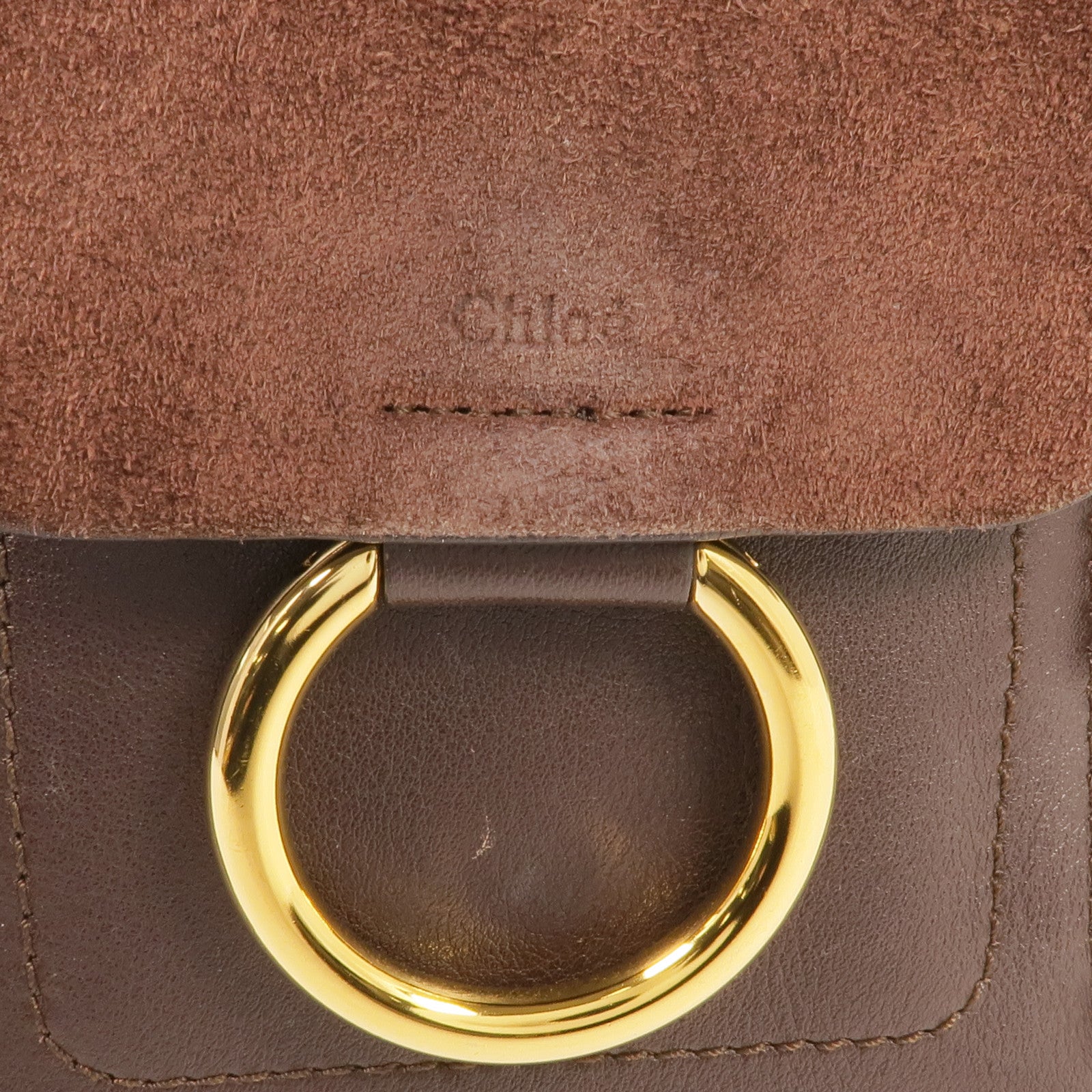 Chloe 牛皮皮革/麂皮皮革Faye Backpack金扣背包肩背兩用袋