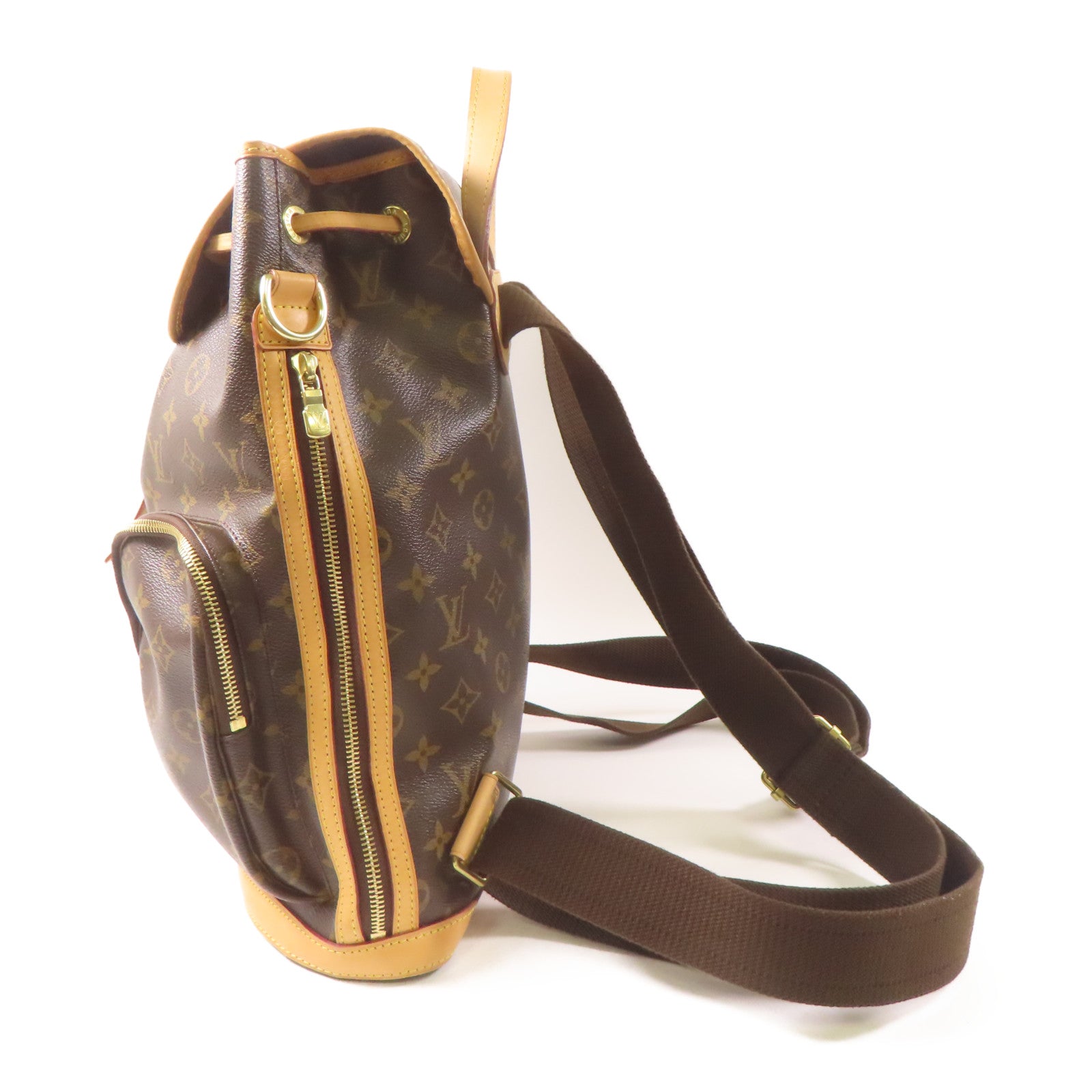 LOUIS VUITTON Monogram Sac Bosphore金扣背包啡色