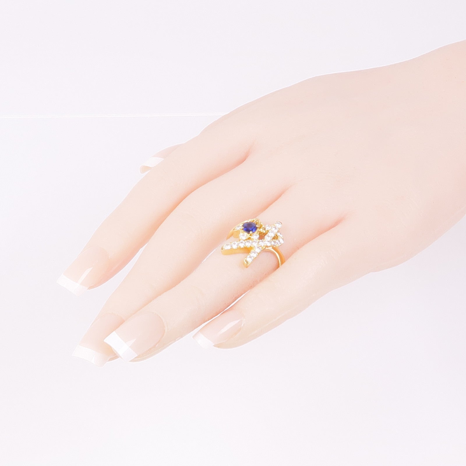 JEWELRY 18K黃金Sapphire Diamond Ring藍寶石/鑽石戒指US#6