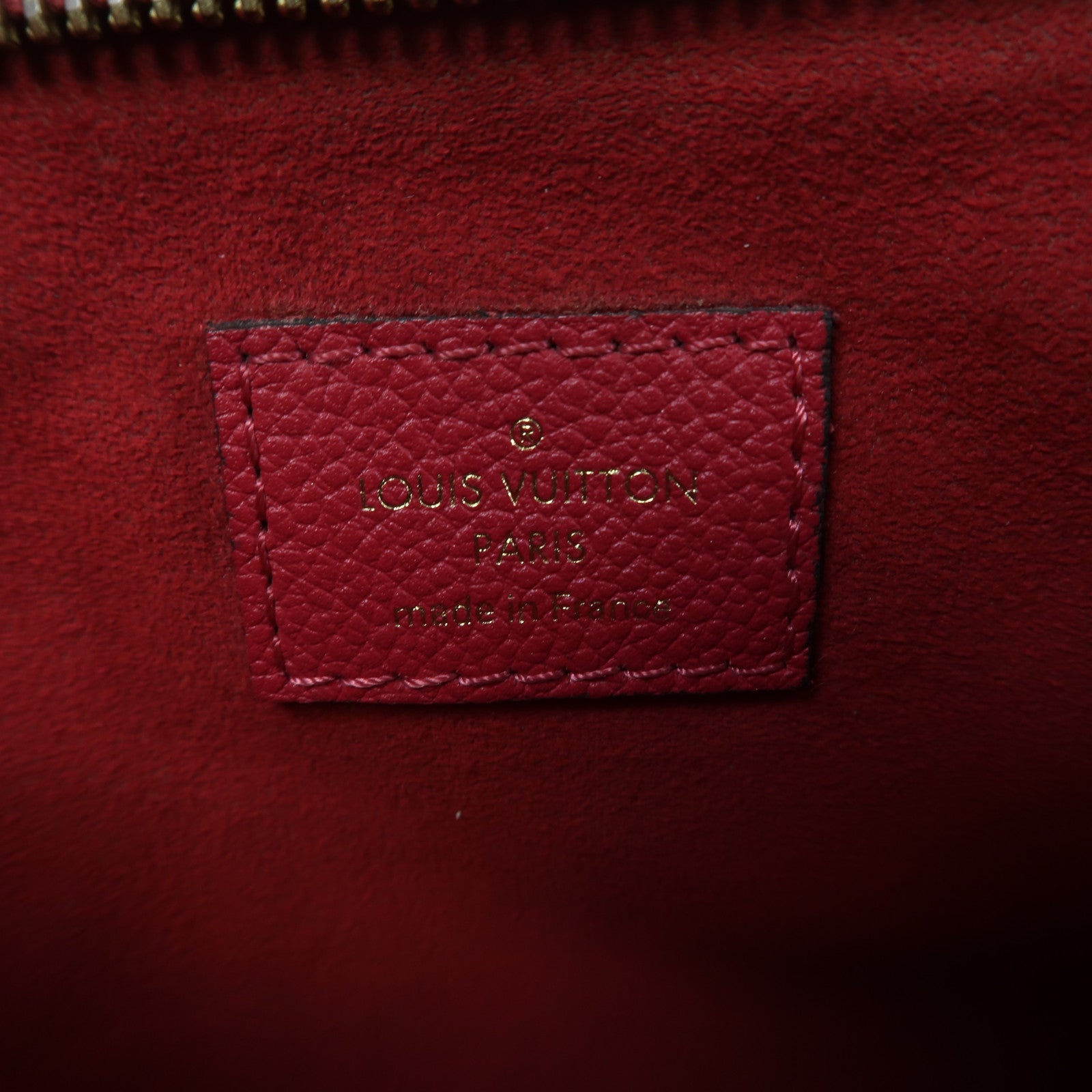 LOUIS VUITTON Monogram Empreinte Twice金扣肩背袋紅色
