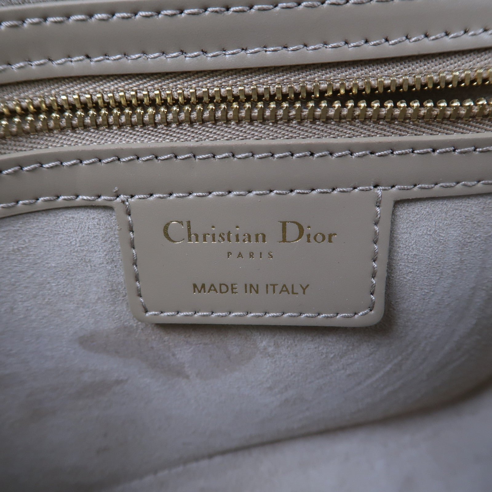 Dior 牛皮皮革Diorcamp金扣肩背袋米色
