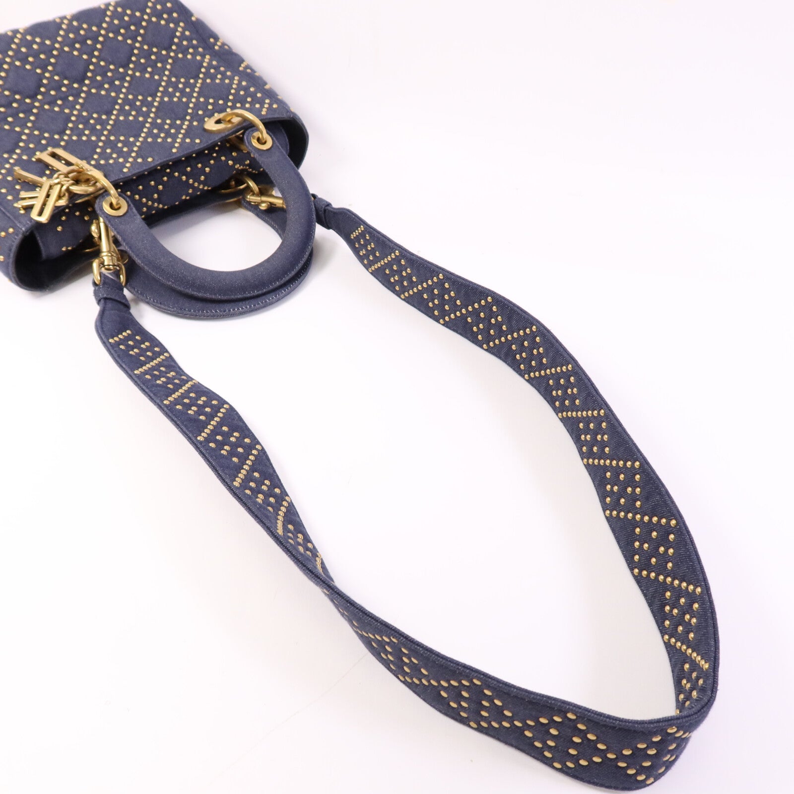 Dior 【激減優惠】Denim Lady Dior Tote金扣手挽肩背兩用袋