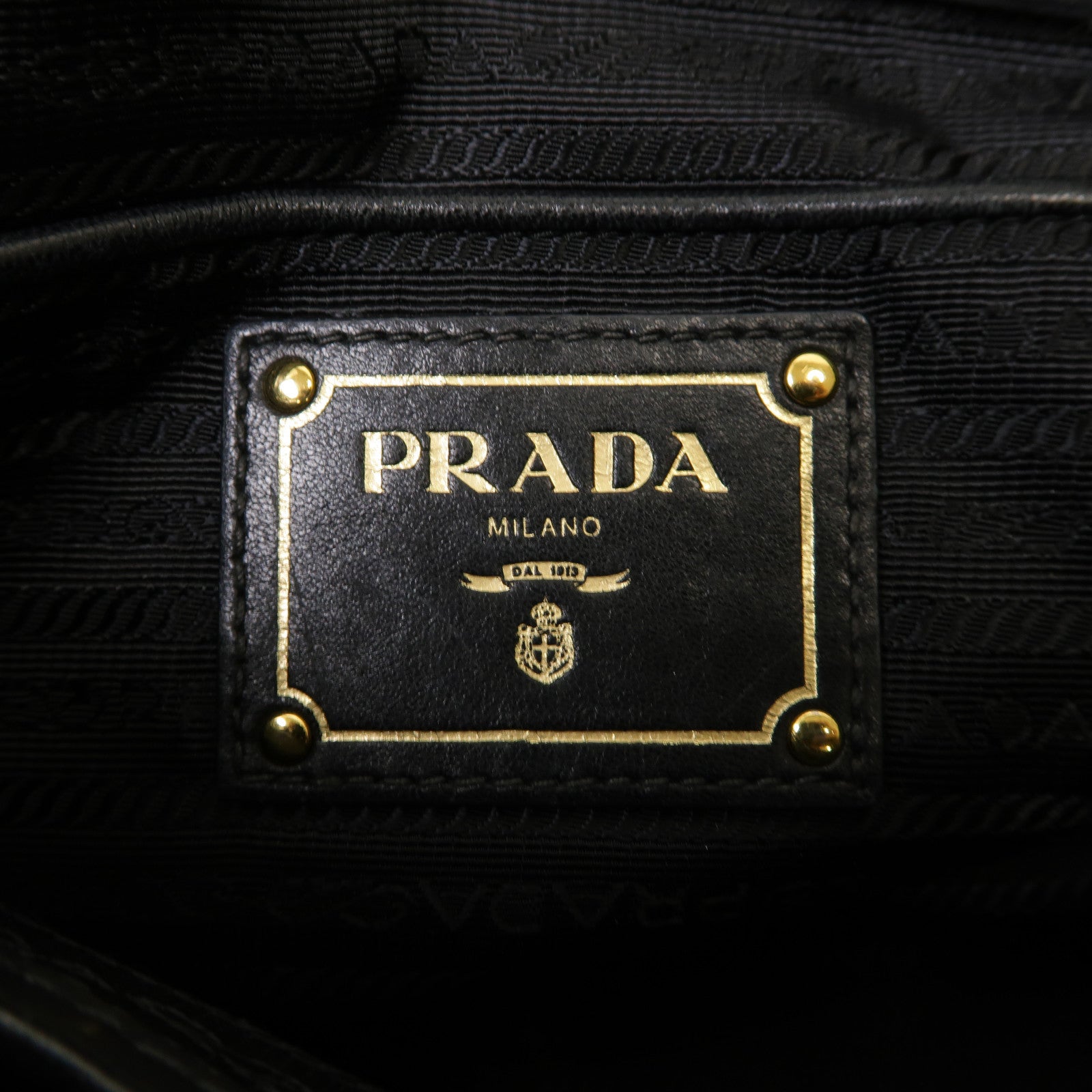PRADA 尼龍/牛皮皮革2 Way Shoulder金扣手挽肩背兩用袋黑色