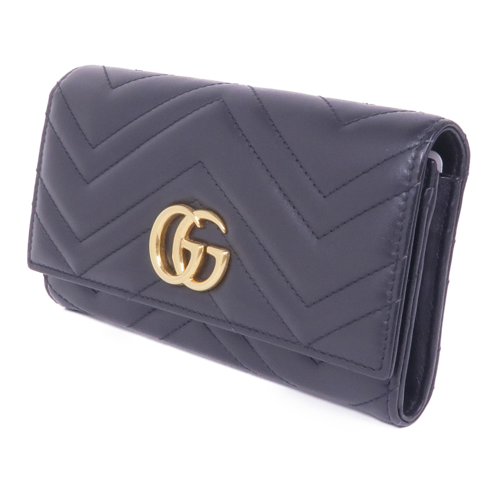 GUCCI 牛皮皮革Marmont Long Wallet金扣長錢包