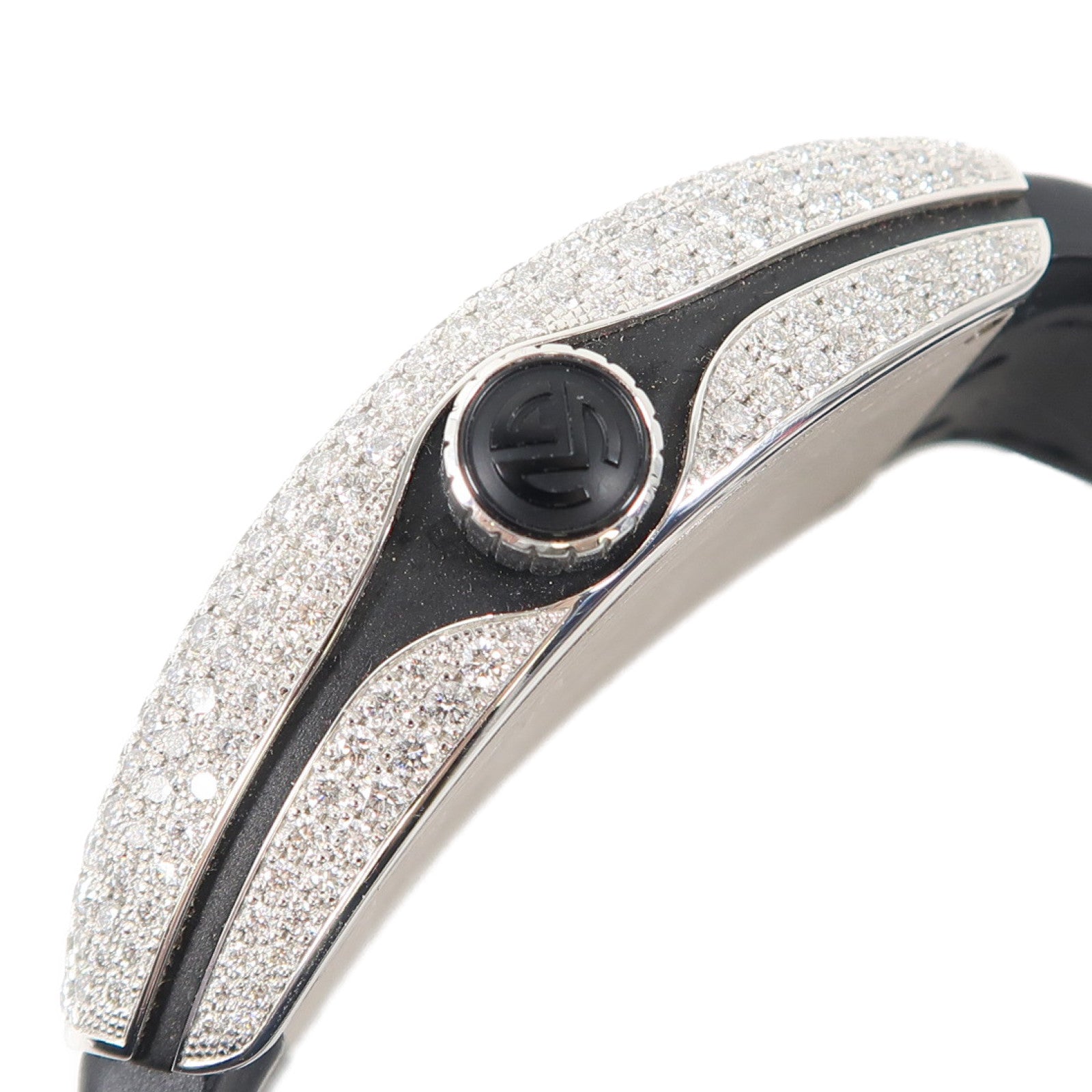 FRANCK MULLER Vanguard Diamond 18K白金/橡膠帶手錶自動機芯銀色