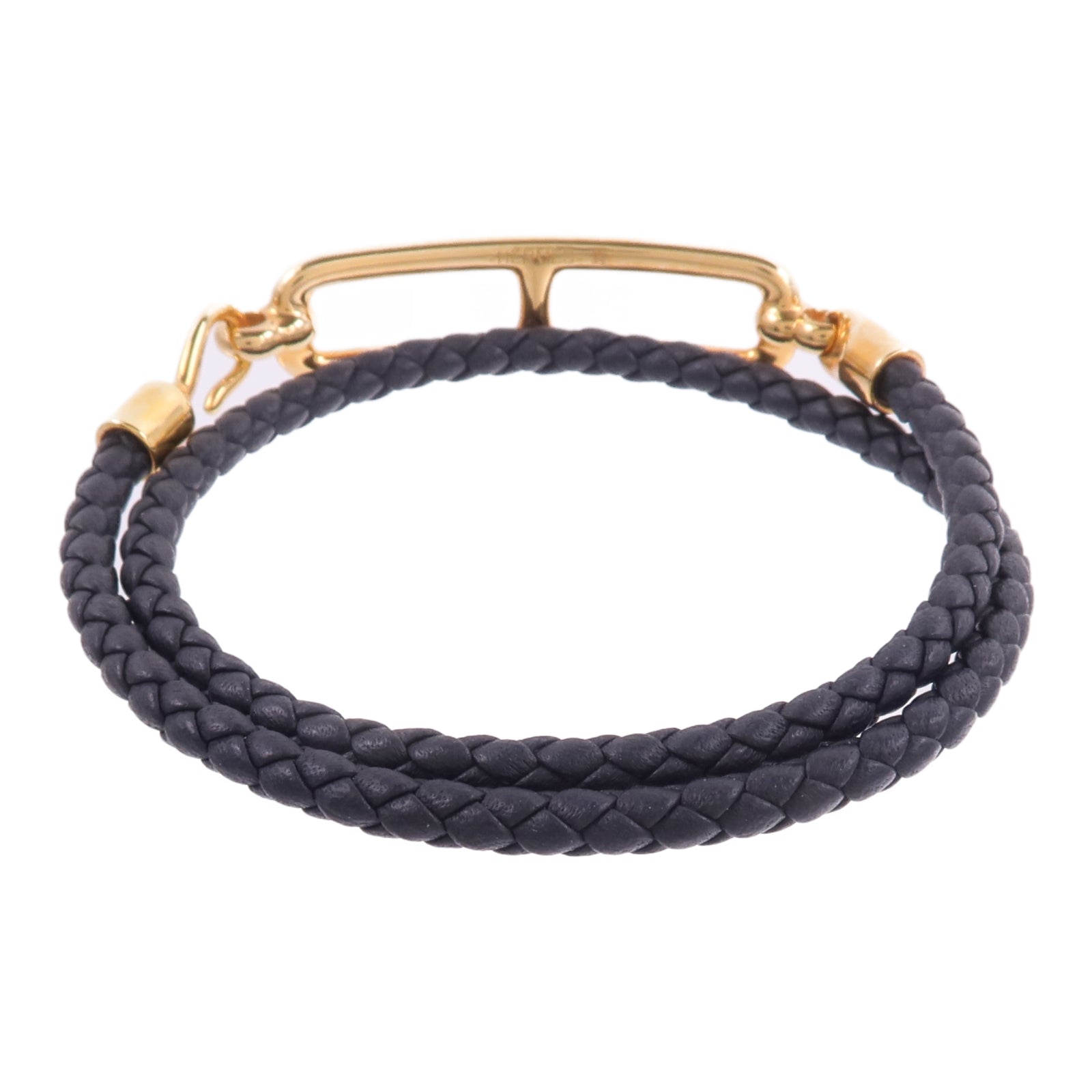 HERMES Swift皮革Roulis Double Tour Bracelet手帶Noir