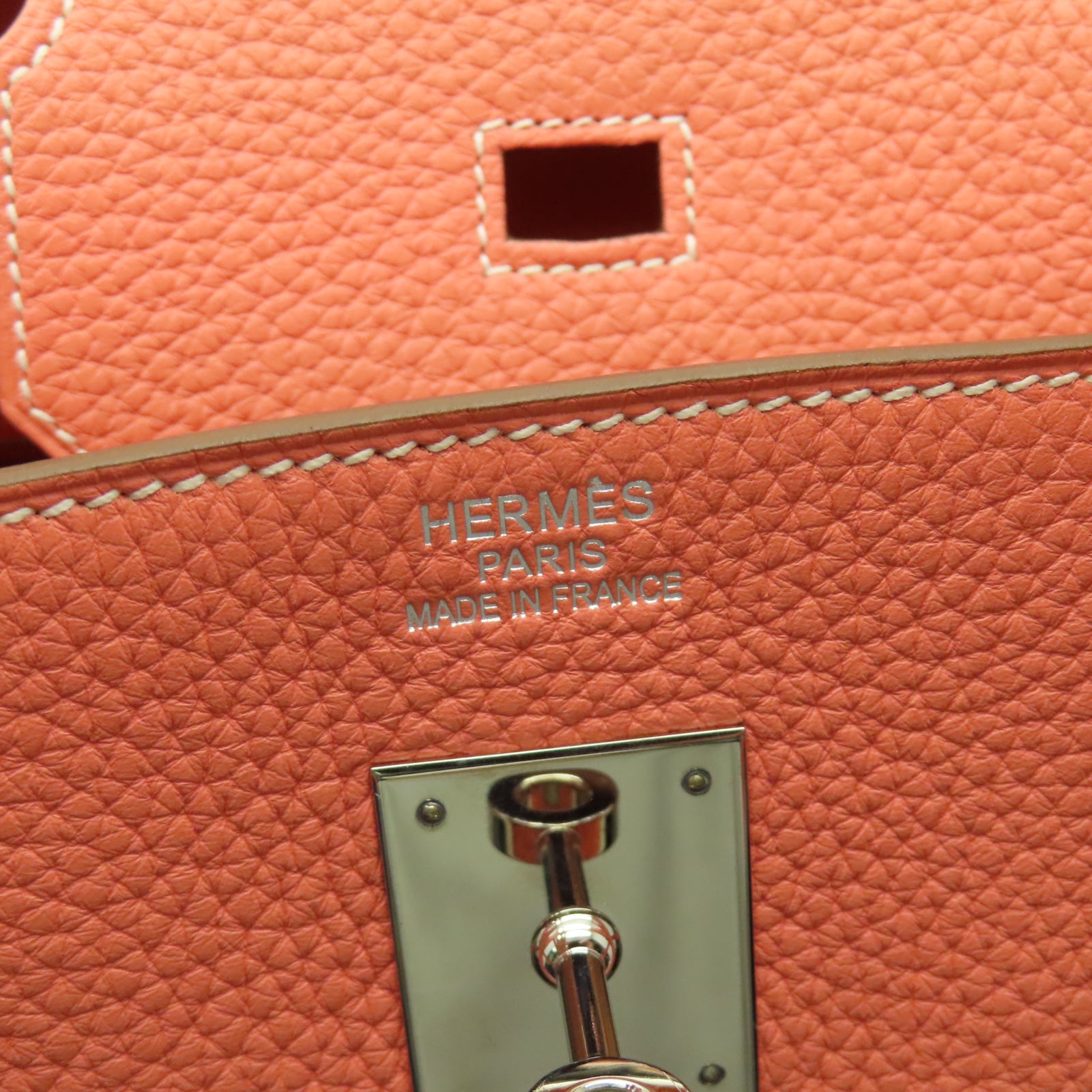 HERMES 【清倉大減價】Taurillon Clemence皮革Birkin 40銀扣手挽袋龍蝦粉色