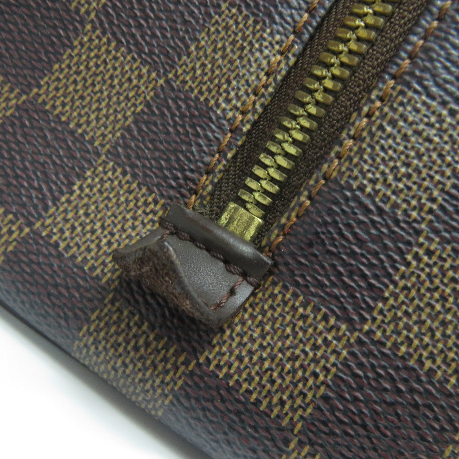 LOUIS VUITTON Damier Rivera MM金扣手挽袋啡色
