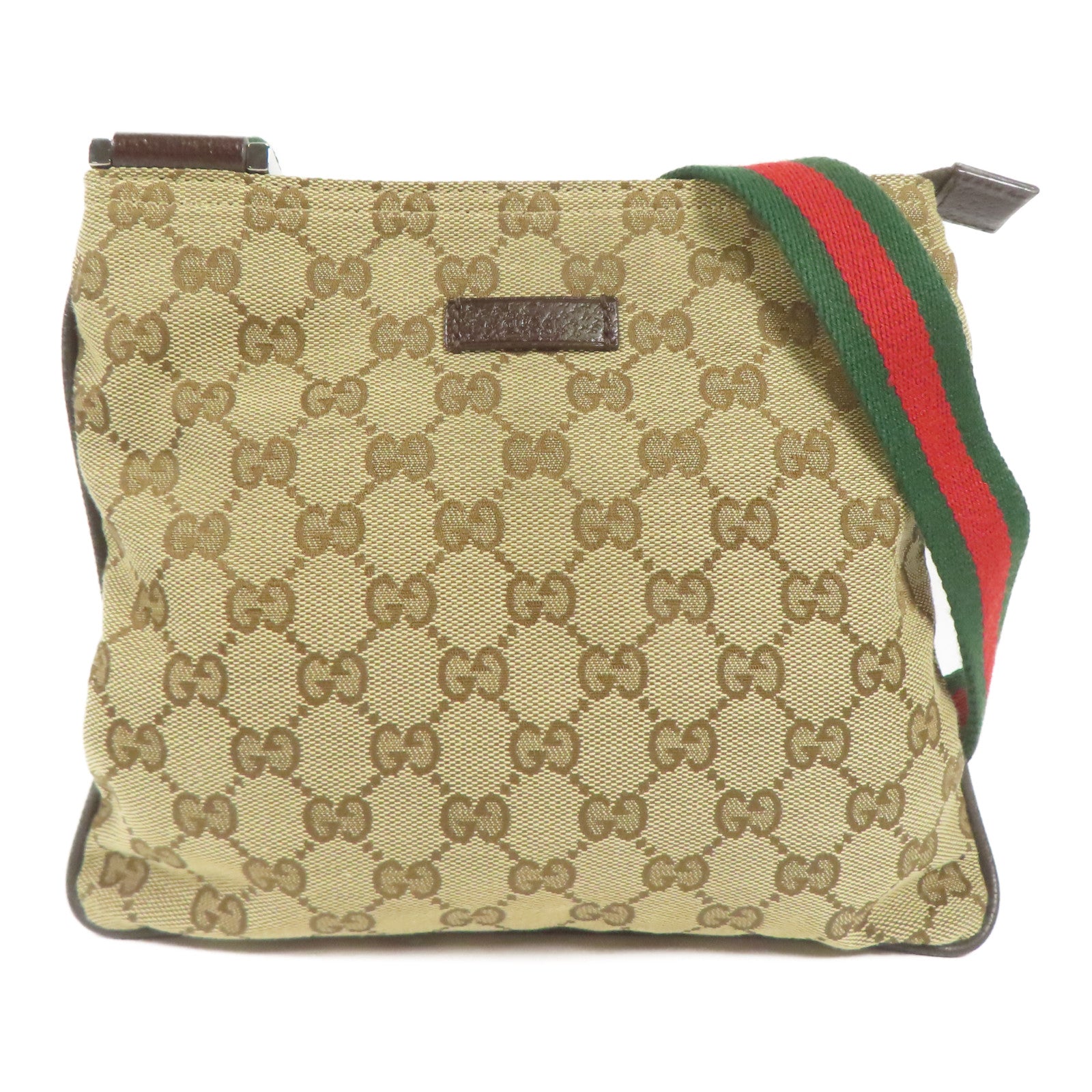 GUCCI 帆布Shoulder Bag銀扣肩背袋