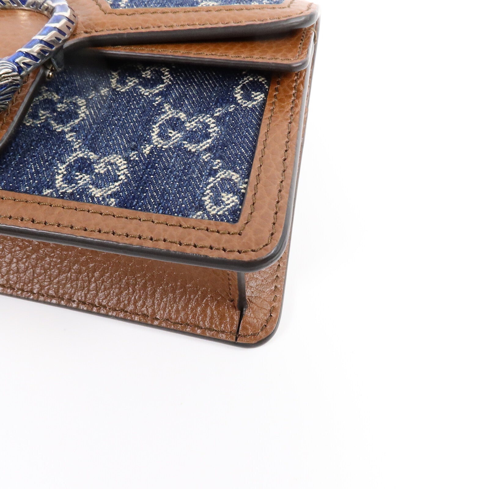 GUCCI 牛仔布Dionysus Super Mini鏈帶肩背袋