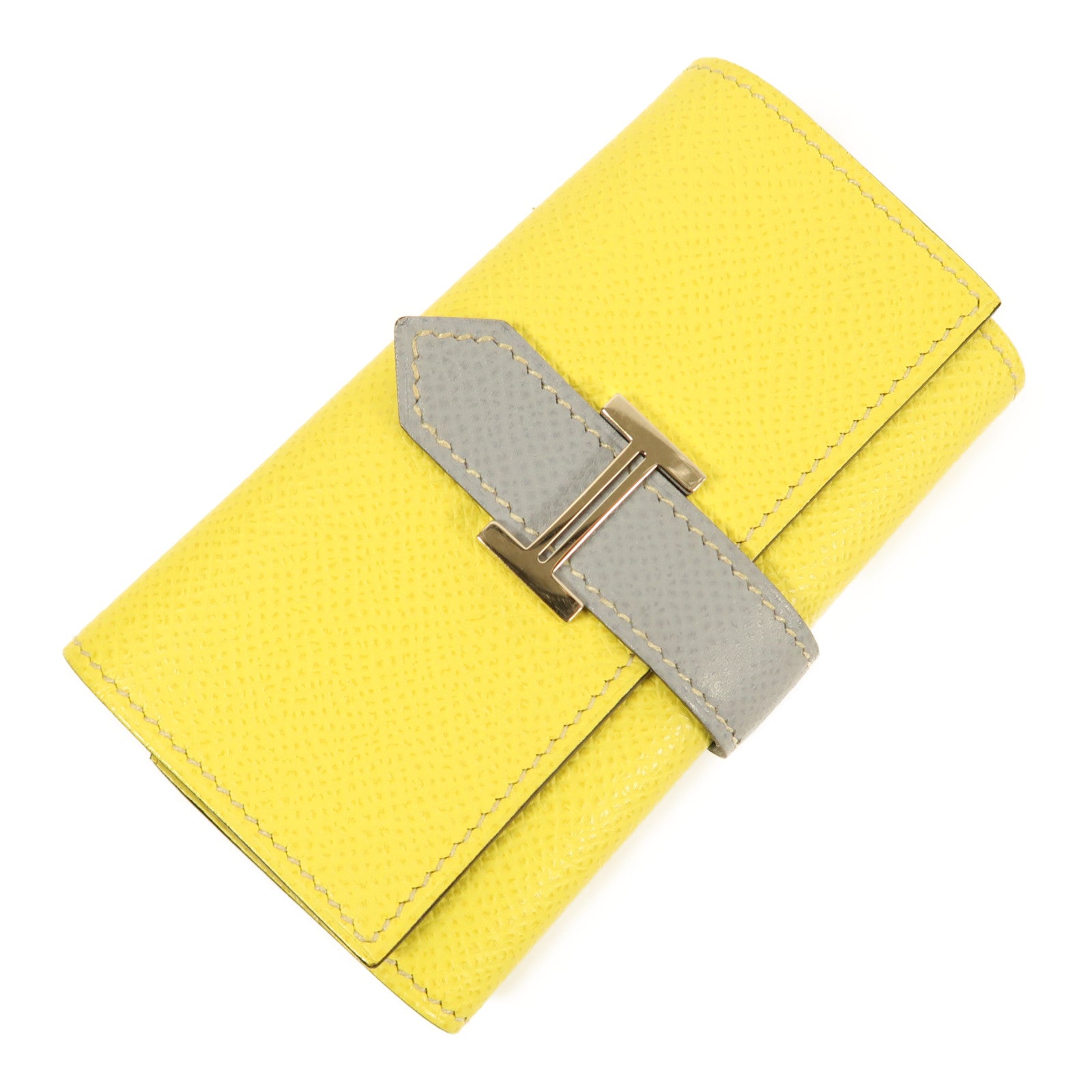 HERMES Epsom皮革Bearn Key Holder銀扣鎖匙包Lime