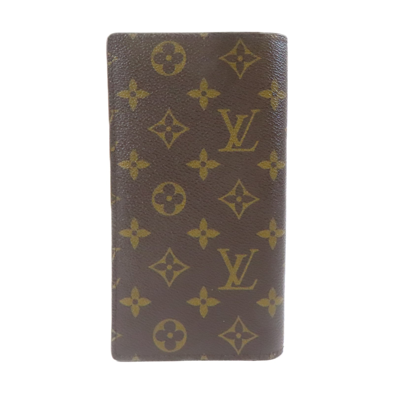LOUIS VUITTON Monogram Brazza Long Wallet金扣長錢包啡色