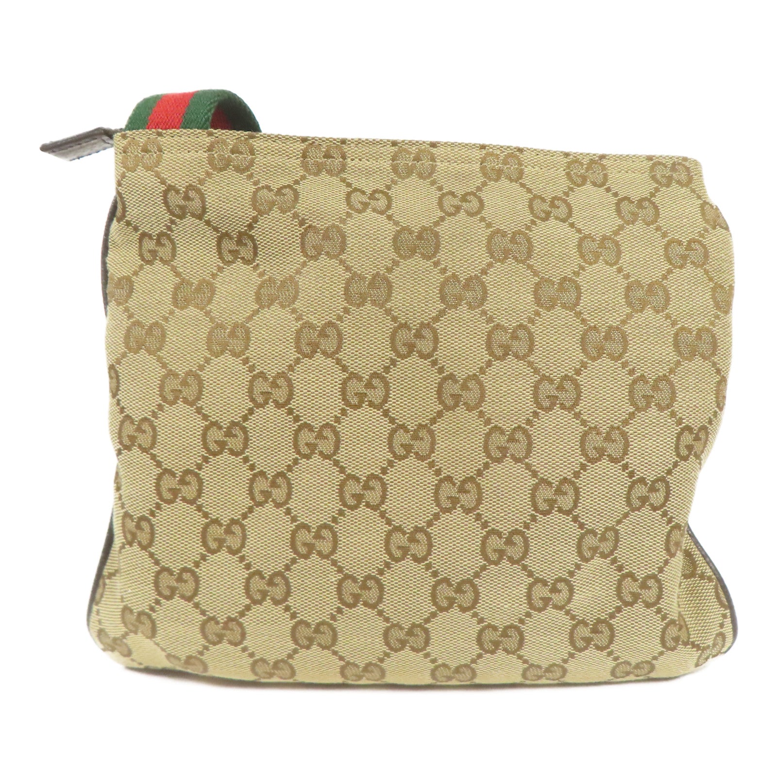 GUCCI 帆布Shoulder Bag銀扣肩背袋
