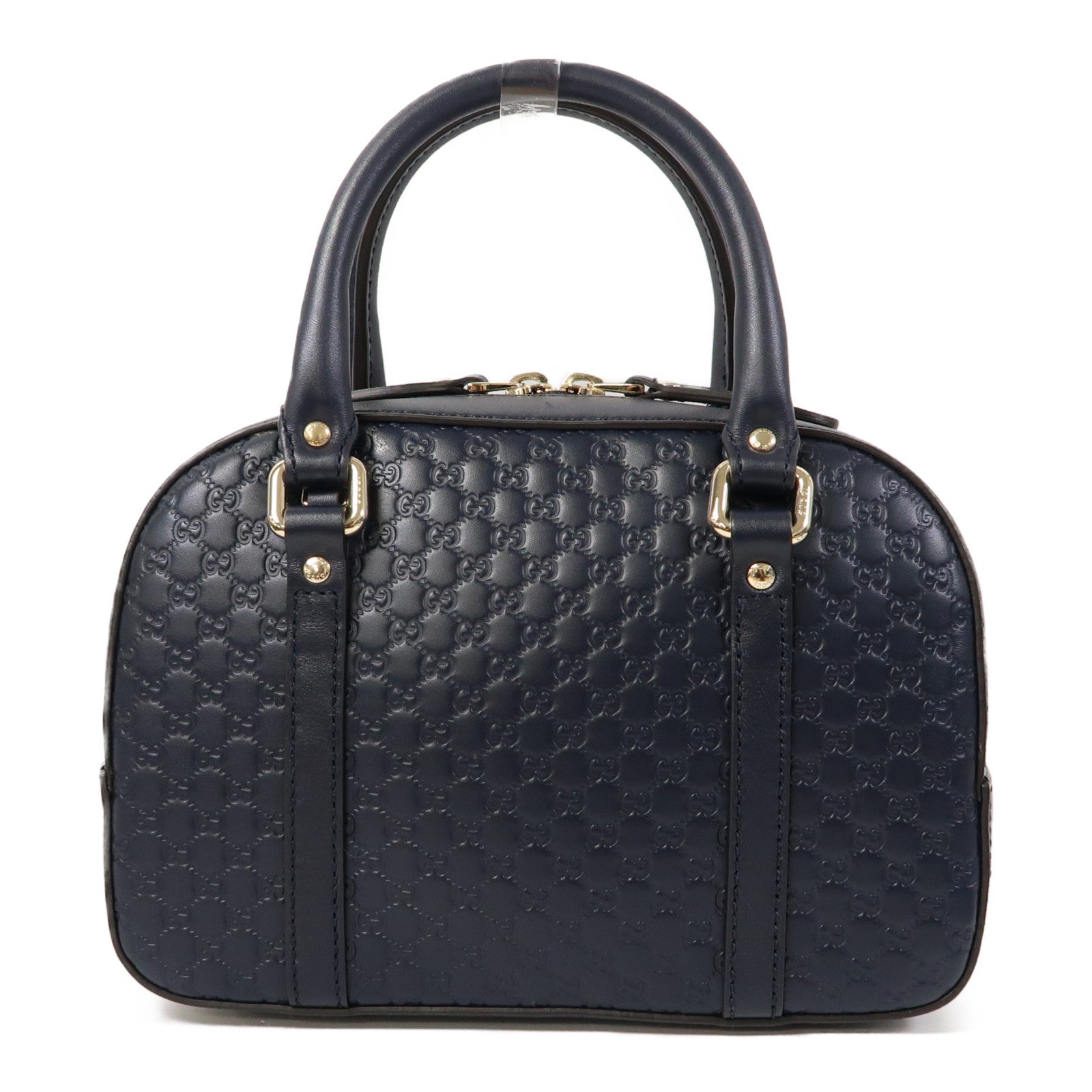 GUCCI 牛皮皮革Guccissima 2 Way Shoulder金扣手挽肩背兩用袋深藍色