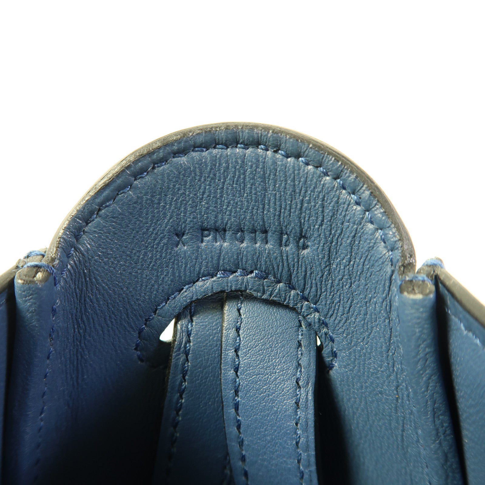 HERMES PHW Harnais Shoulder Bag Veau Epsom Swift Leather Colvert Blue