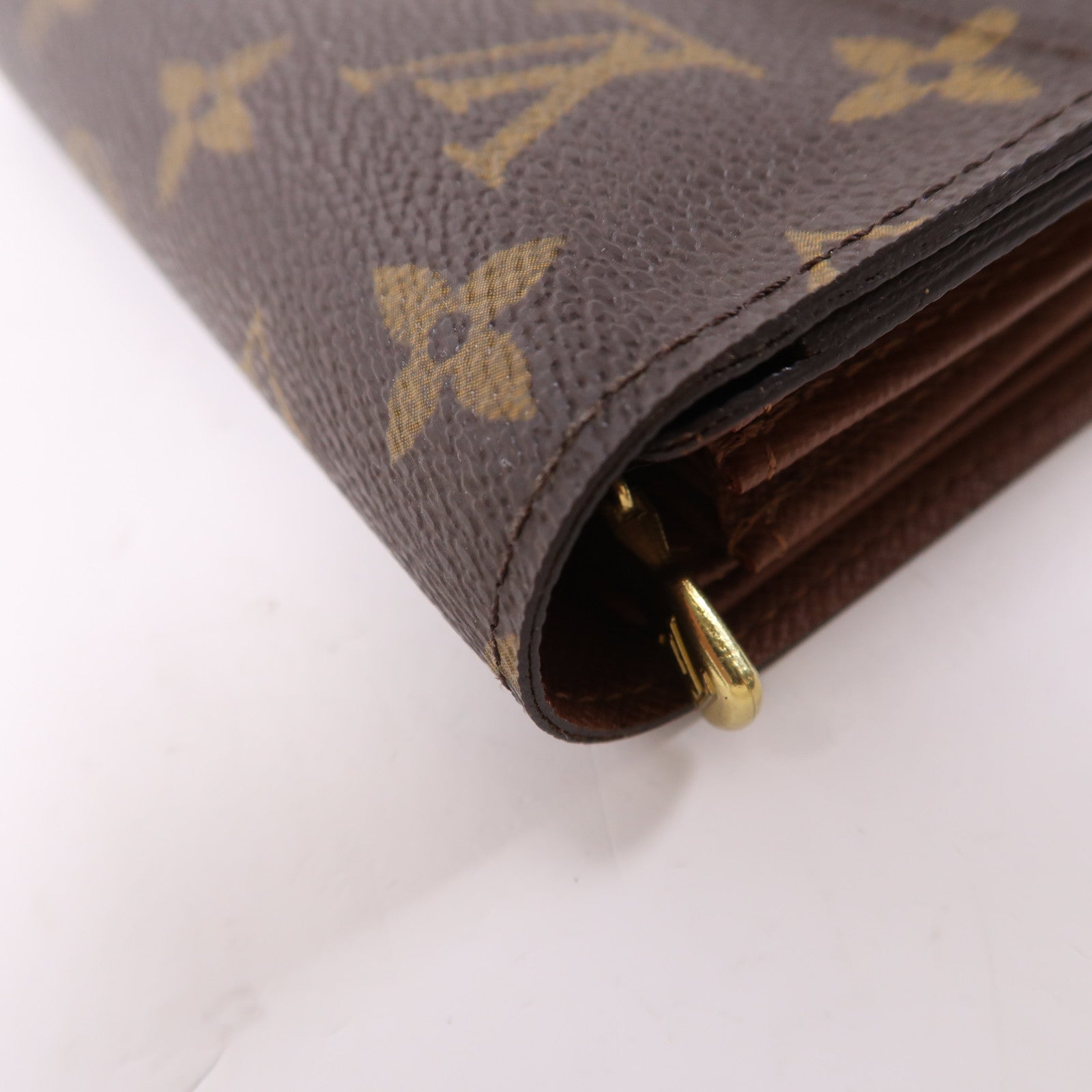 LOUIS VUITTON Monogram Portefeuille Alexandra金扣錢包啡色