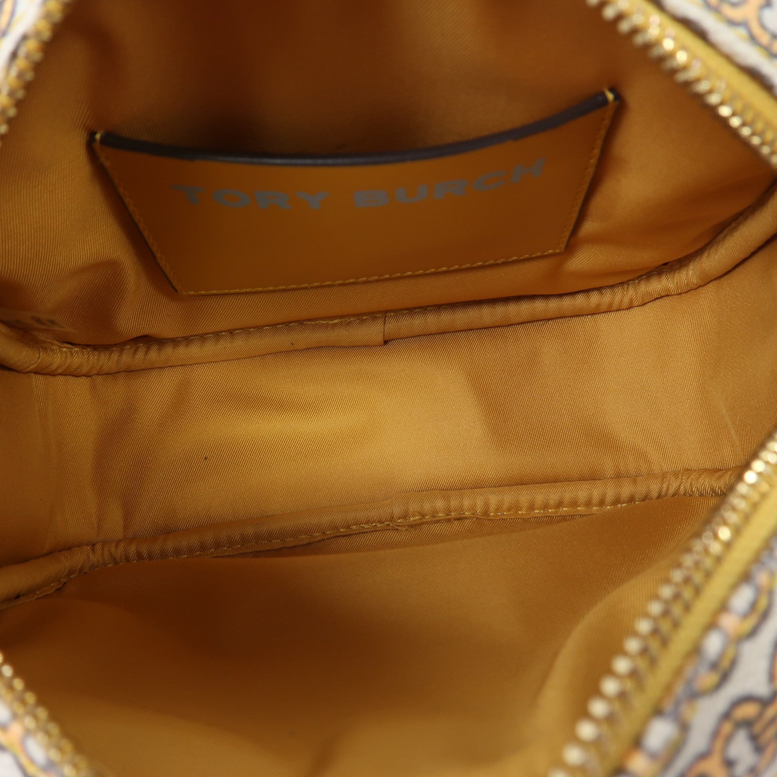 Tory Burch 帆布Camera Bag金扣肩背袋黃色