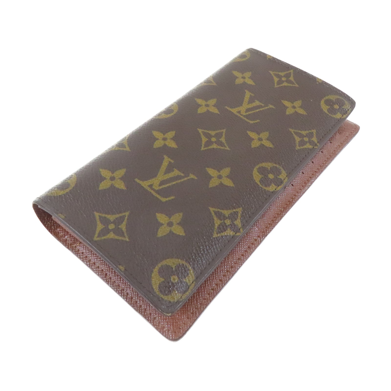 LOUIS VUITTON Monogram Brazza Long Wallet金扣長錢包啡色