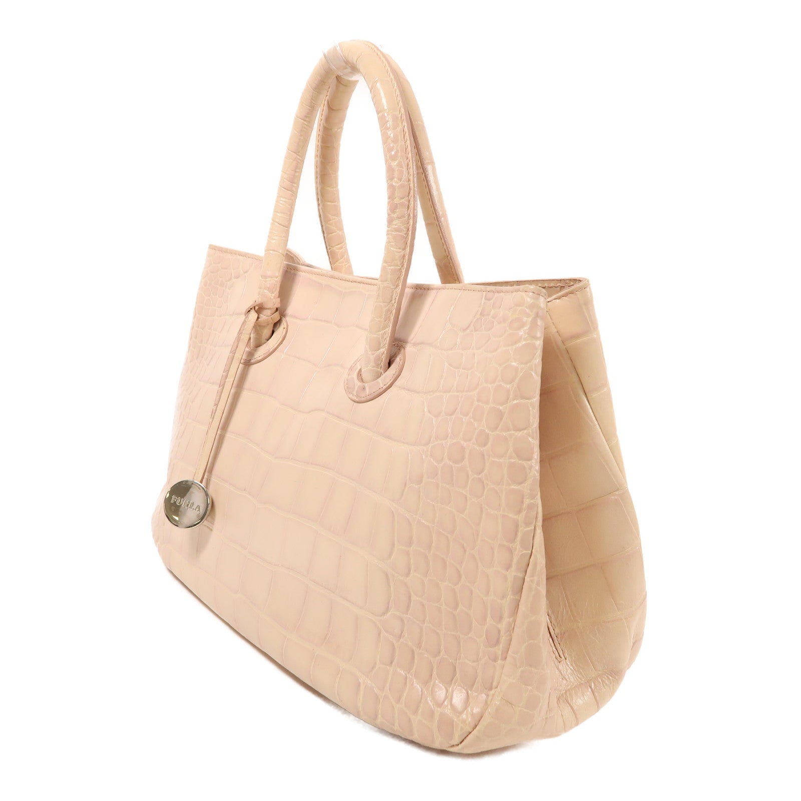 Furla 牛皮皮革Handbag銀扣手挽袋