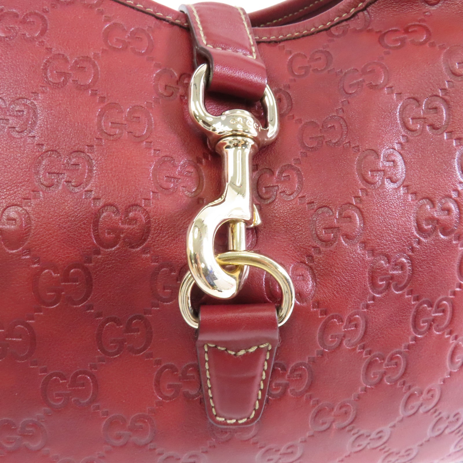 GUCCI 牛皮皮革Shoulder Bag金扣肩背袋紅色