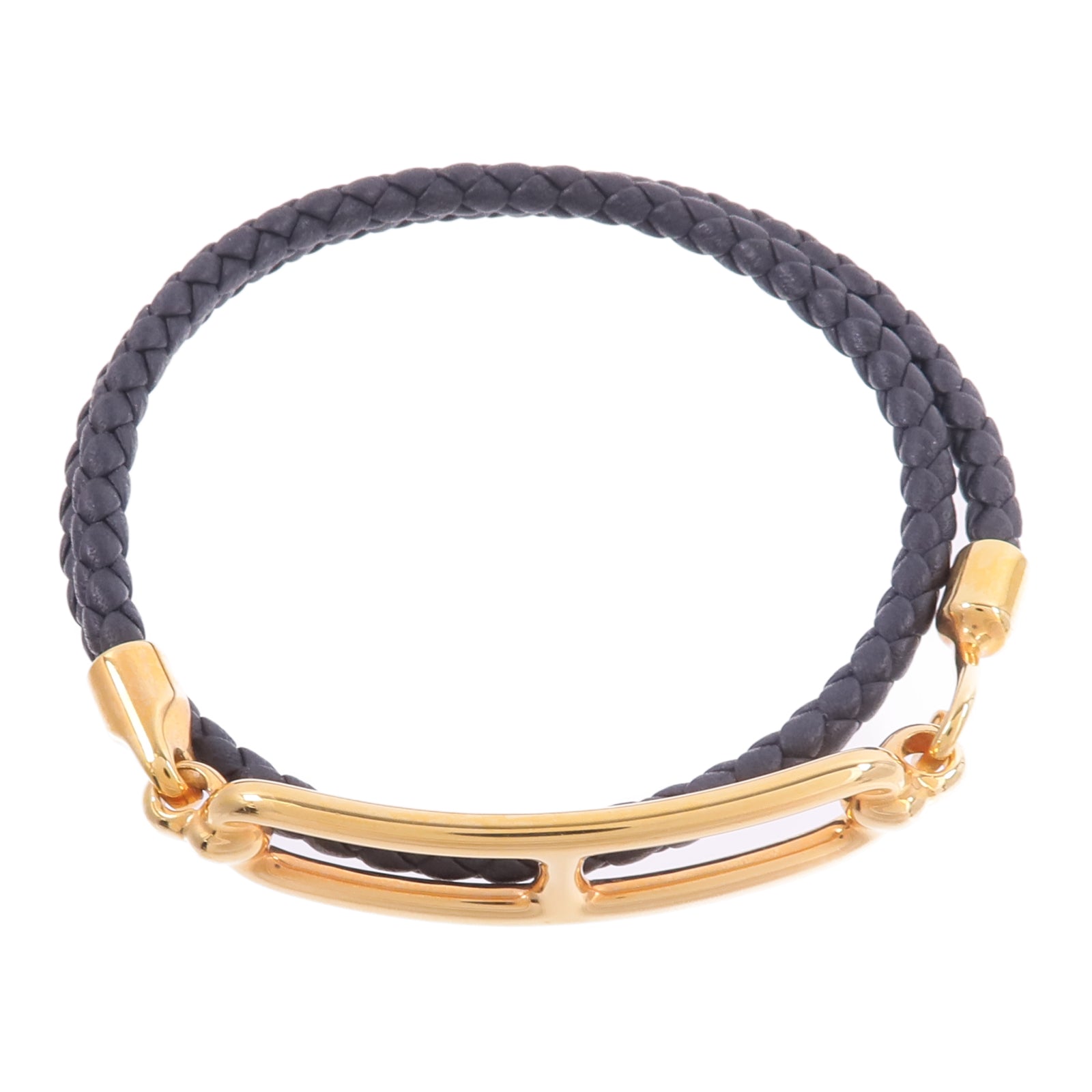 HERMES Swift皮革Roulis Double Tour Bracelet手帶Noir